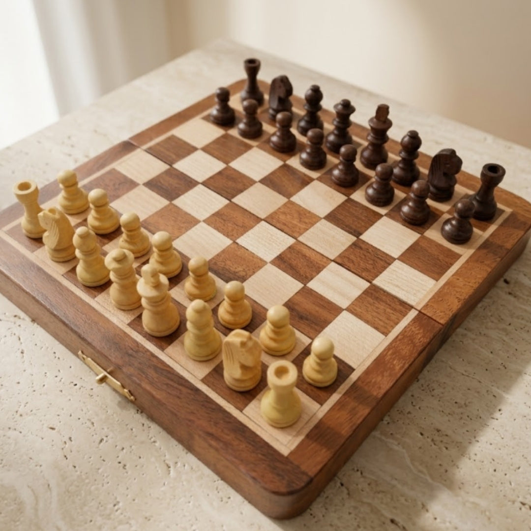 Magnetisches Holzschach - Strategiespiel - G201Z