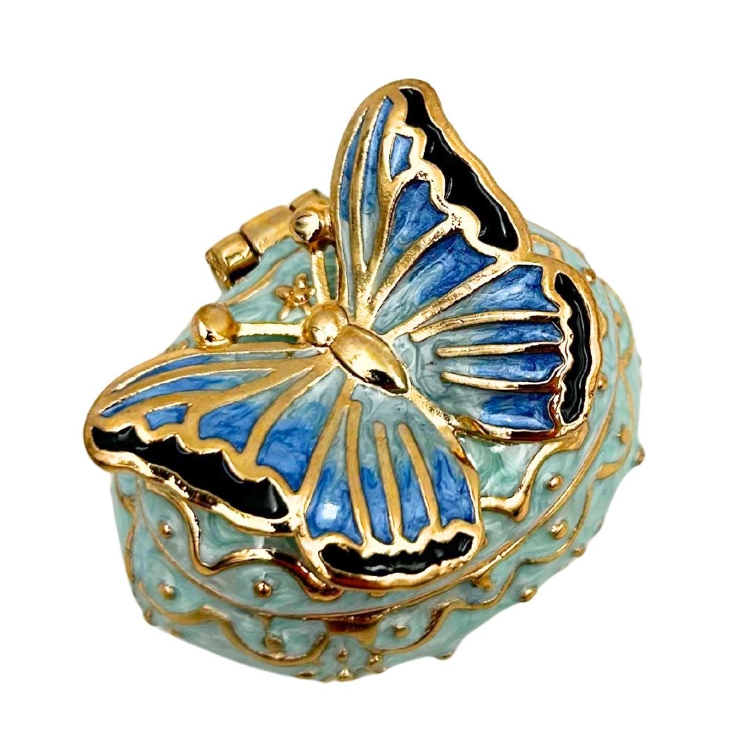 Exklusive Schmuckbox Schatulle - Schmetterling mit Kristallen - B0782-00BL