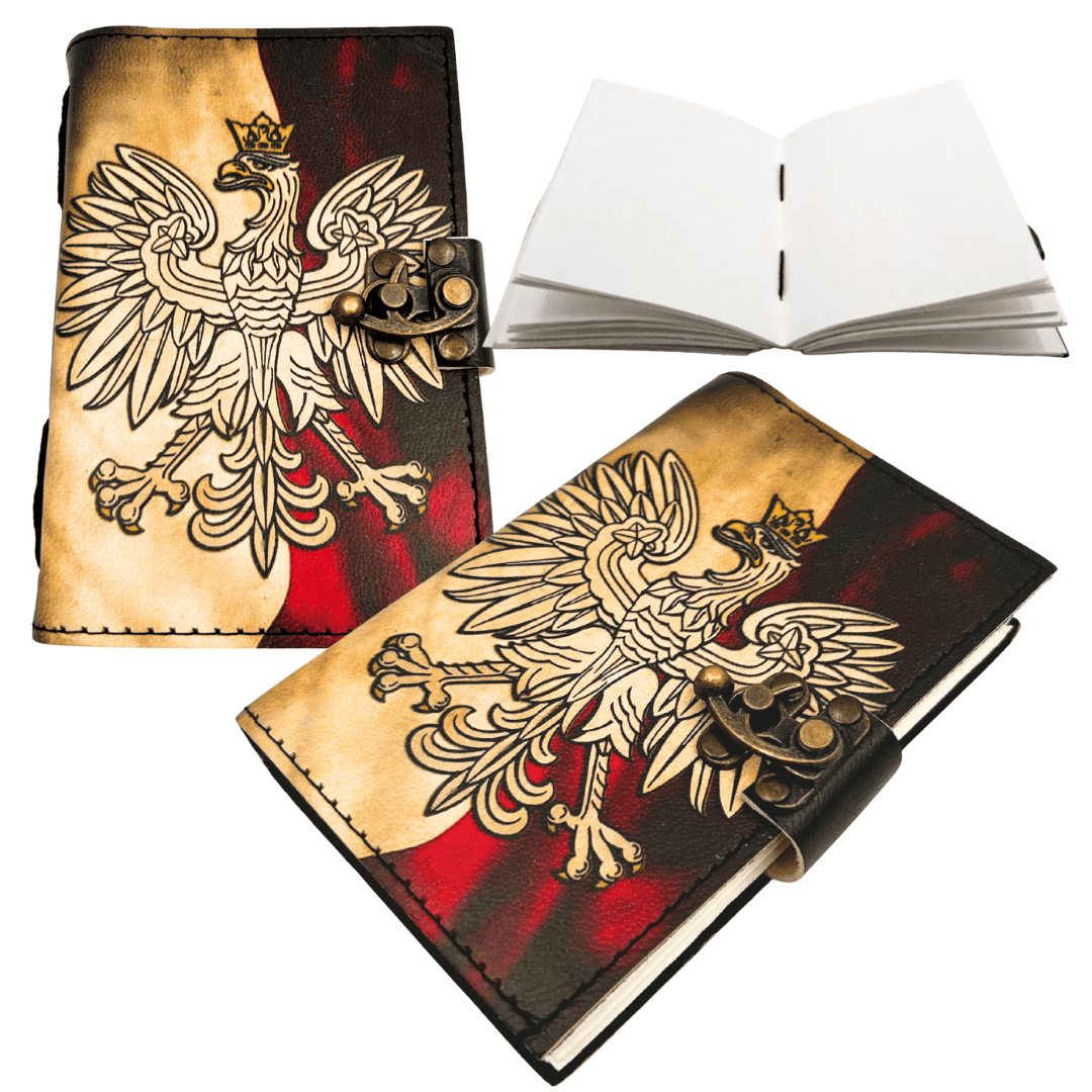 Ledernotizbuch Tagebuch Polnischer Adler patriotisch - 200 Seiten - AH13