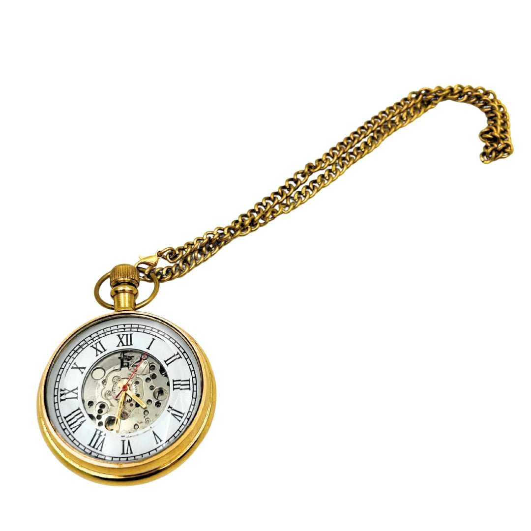Mechanische Retro-Taschenuhr – mit Kette – WDMA