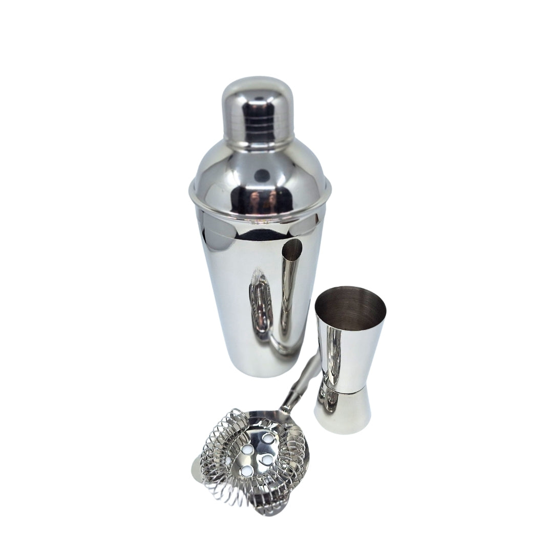 Barkeeper-Set – 3-teilig Shaker Jigger Strainer - BS48171