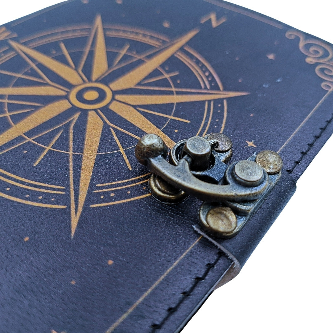 Retro-Leder-Notizbuch Windrose – Geschenk für einen Segler - AH09