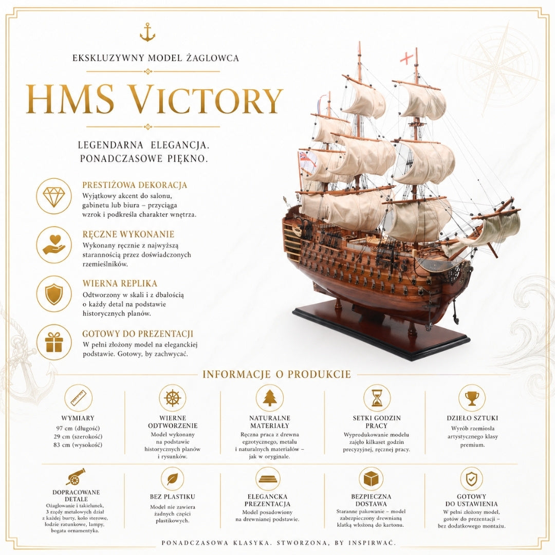 Exklusives Modell des Segelschiffs HMS Victory VIC80R