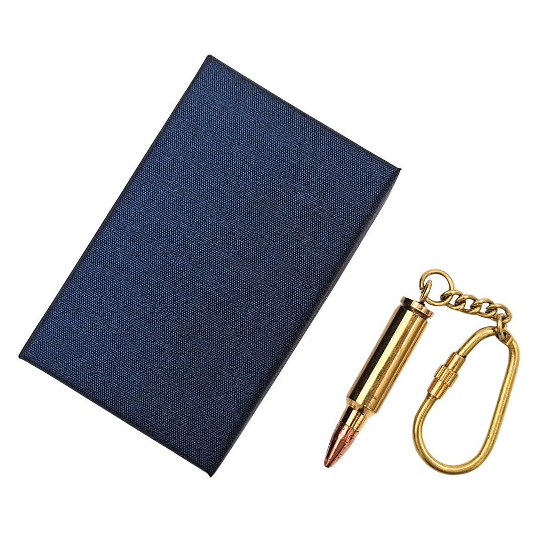 Schlüsselanhänger Patrone Geschoss in eleganter Schachtel - Militärisches Geschenk – KRT18A
