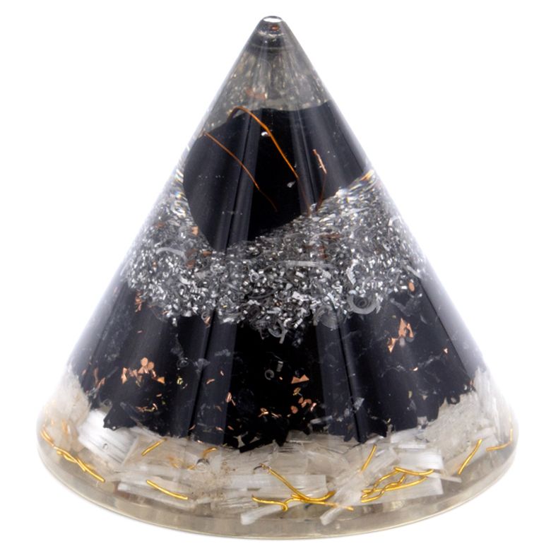 Orgonite Horse with Selenite and Black Tourmaline - Elegant Decoration Height 90 mm, Polyester Resin, Protection Against Electromagnetic Pollution