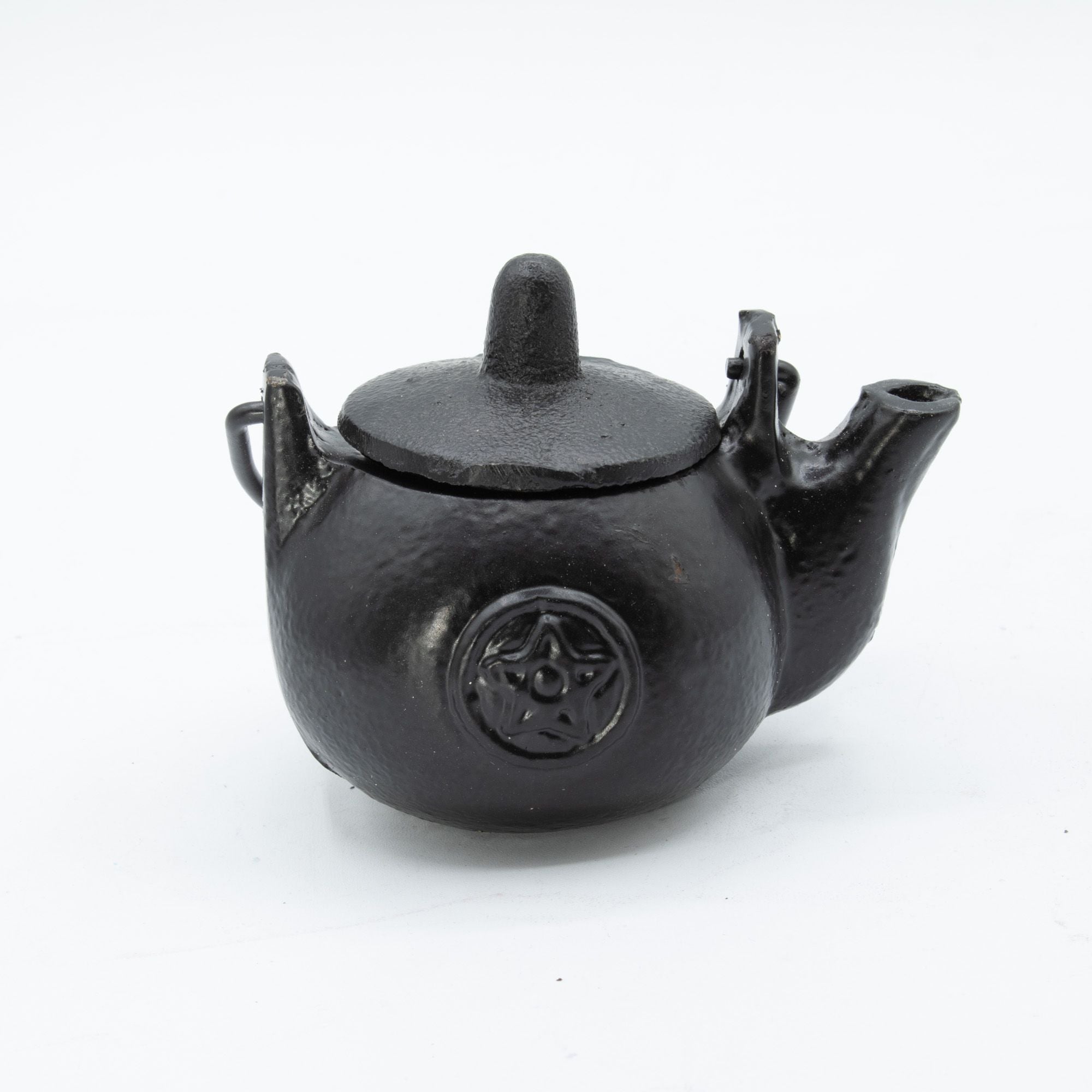 Rituelle Eisenkanne mit Pentagramm 8x8x10 cm