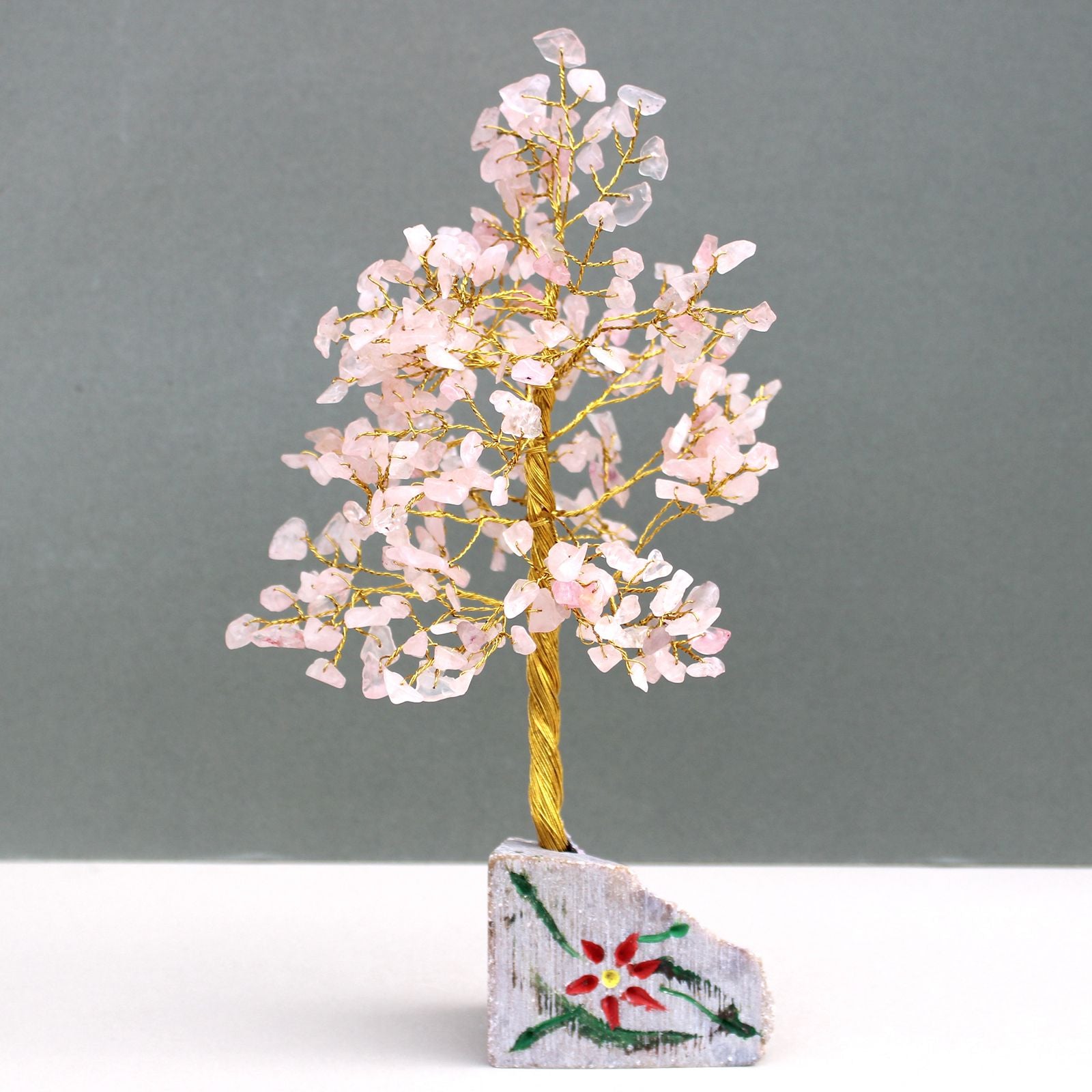Albero di Quarzo Rosa con 320 Pietre