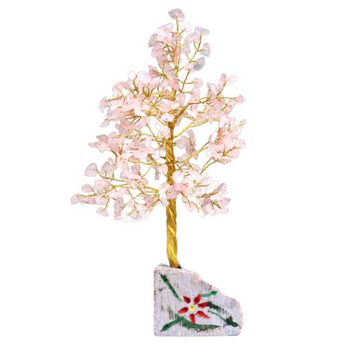 Albero di Quarzo Rosa con 320 Pietre