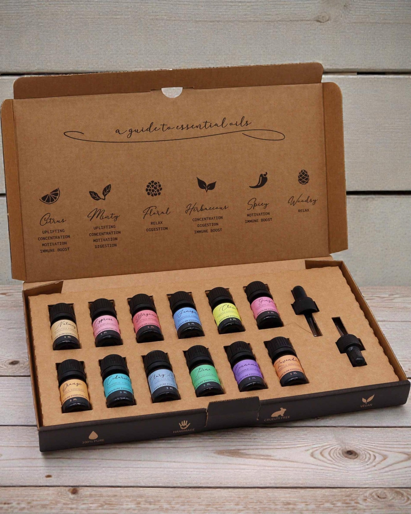 Autumn Harmony of Nature – Luxury Set of 12 Essential Oils 5 ml with Droppers