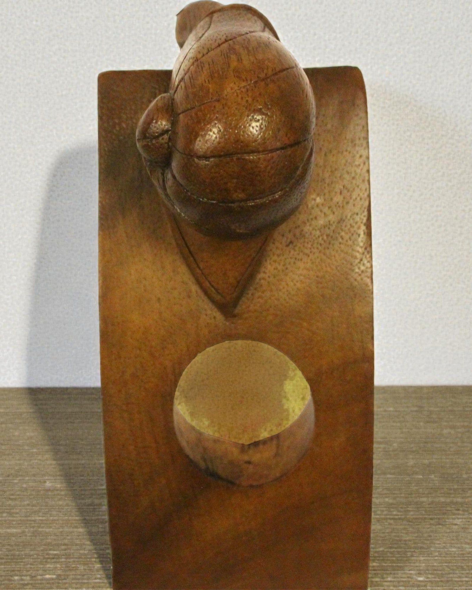 Chiocciola del sommelier – Portabottiglie da vino bilanciante, intagliato a mano, in legno di suar