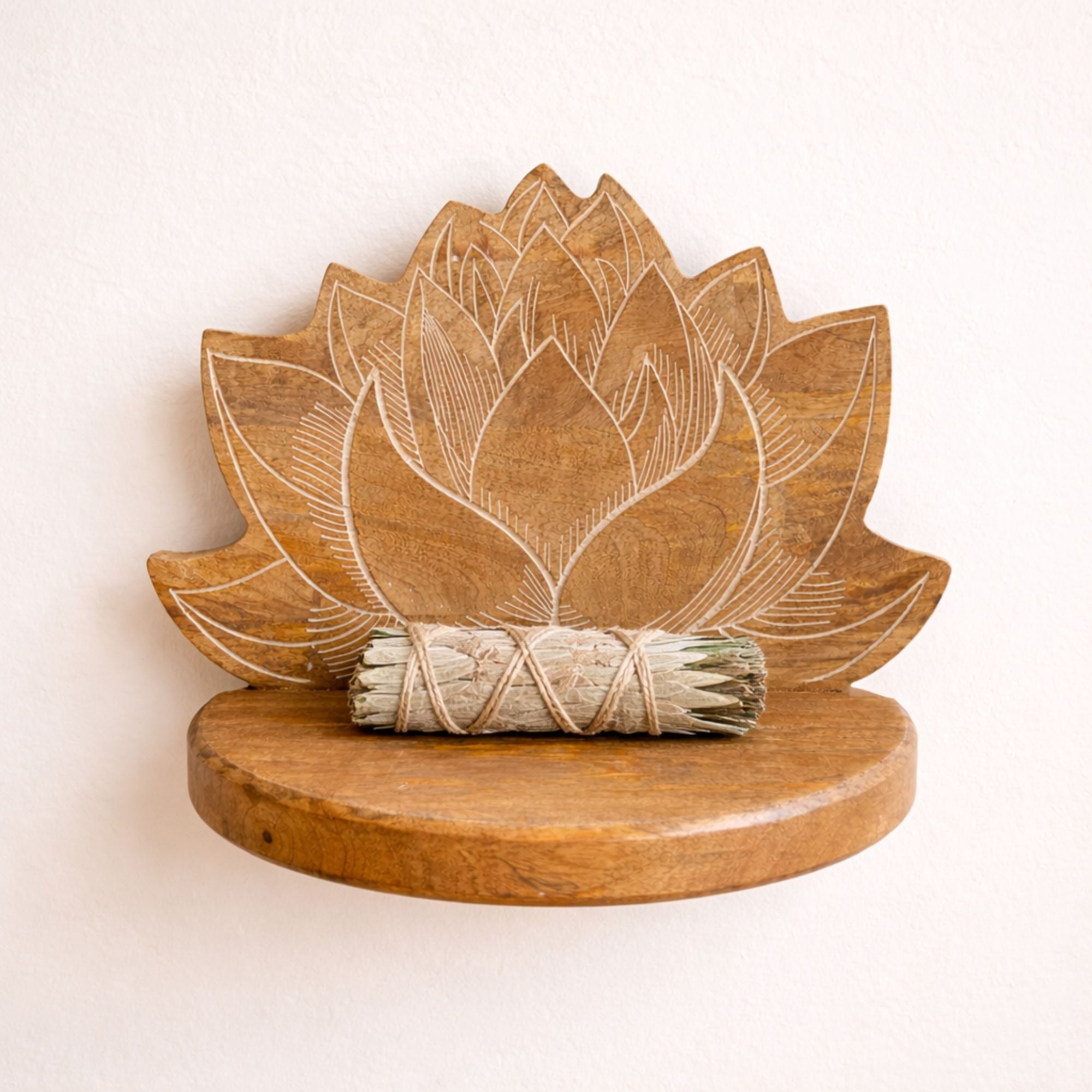 Mensola da parete Lotus effetto sbiancato