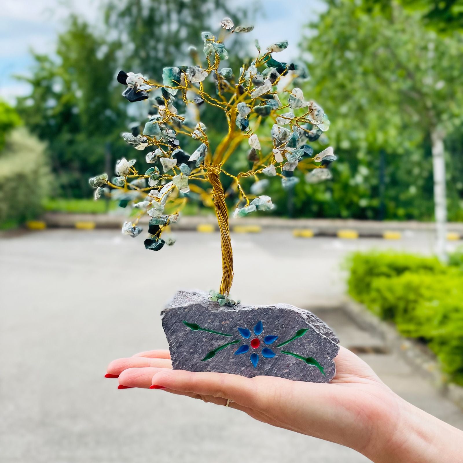 Arbre de Pierres en Agate Mousse