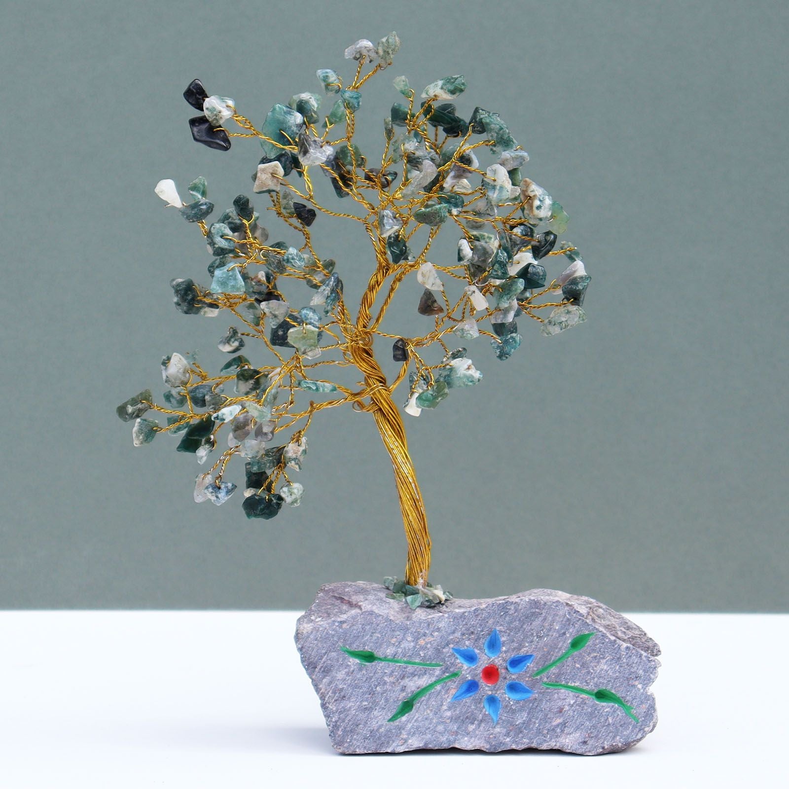 Arbre de Pierres en Agate Mousse