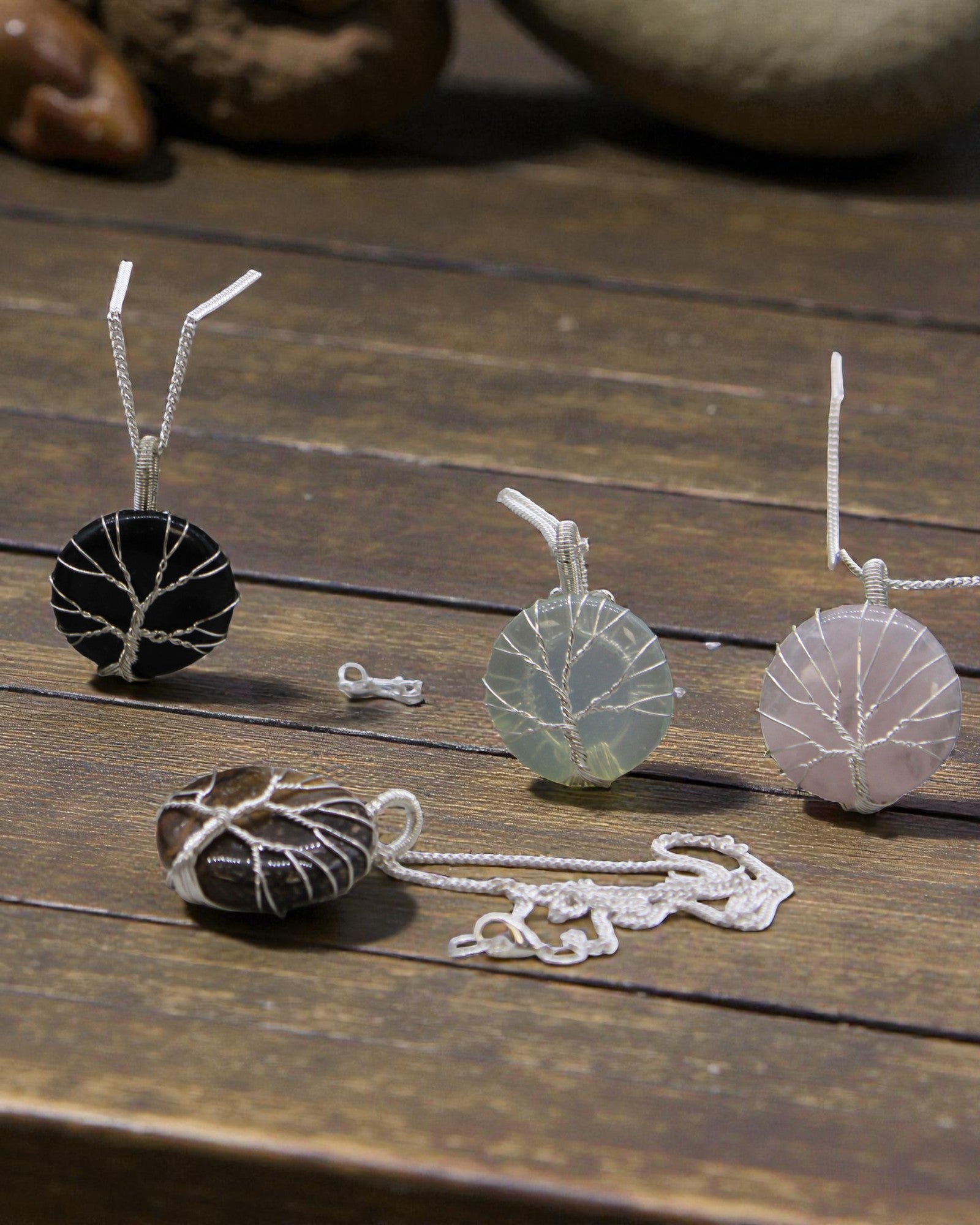 Tree of Light – Necklace with Opalite and Tree of Life