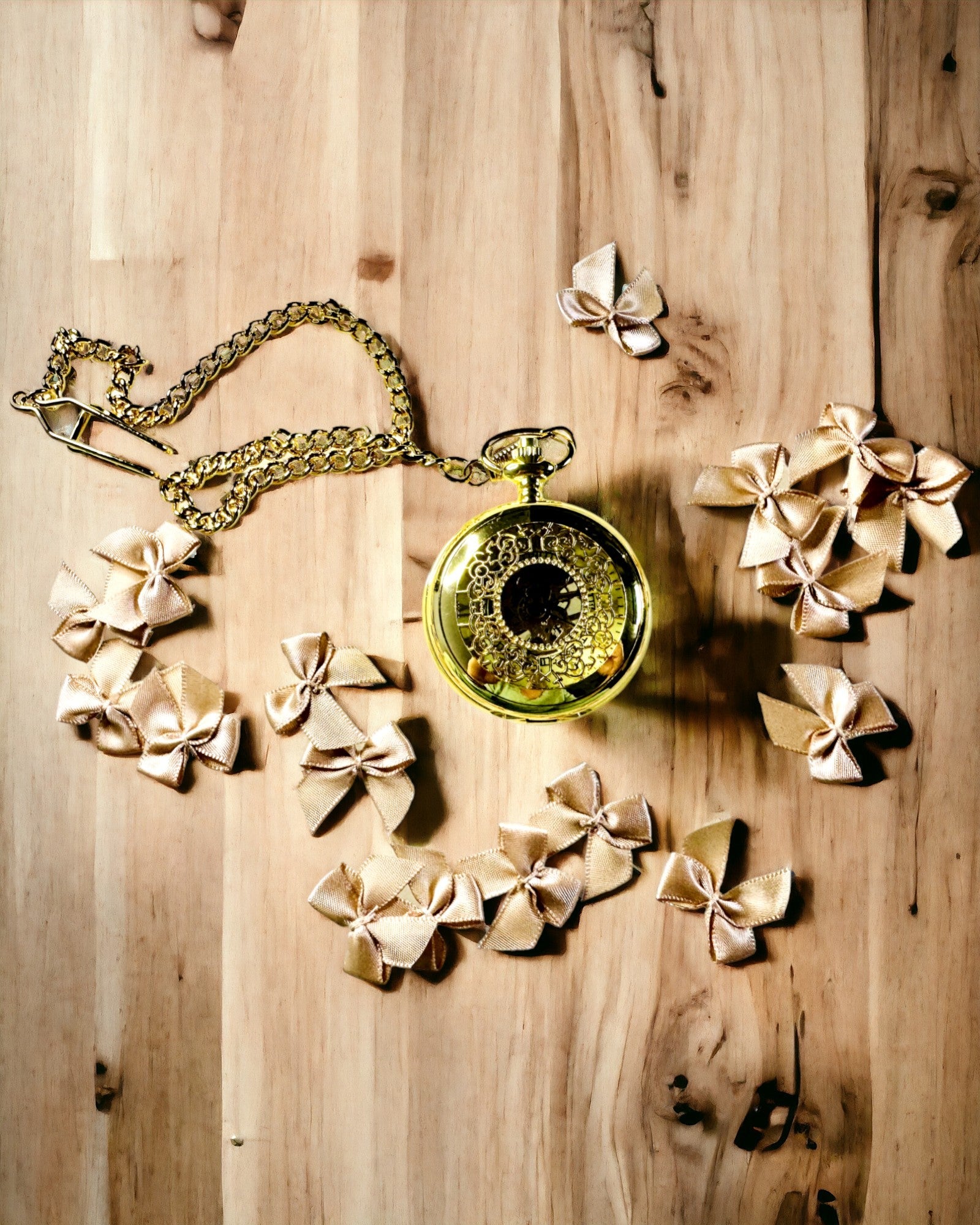 Montre de Poche Rétro Sculptée avec Mécanisme à Remontage Manuel, couleur Dorée avec Échelle Romaine et Cadran Lumineux, Style Vintage