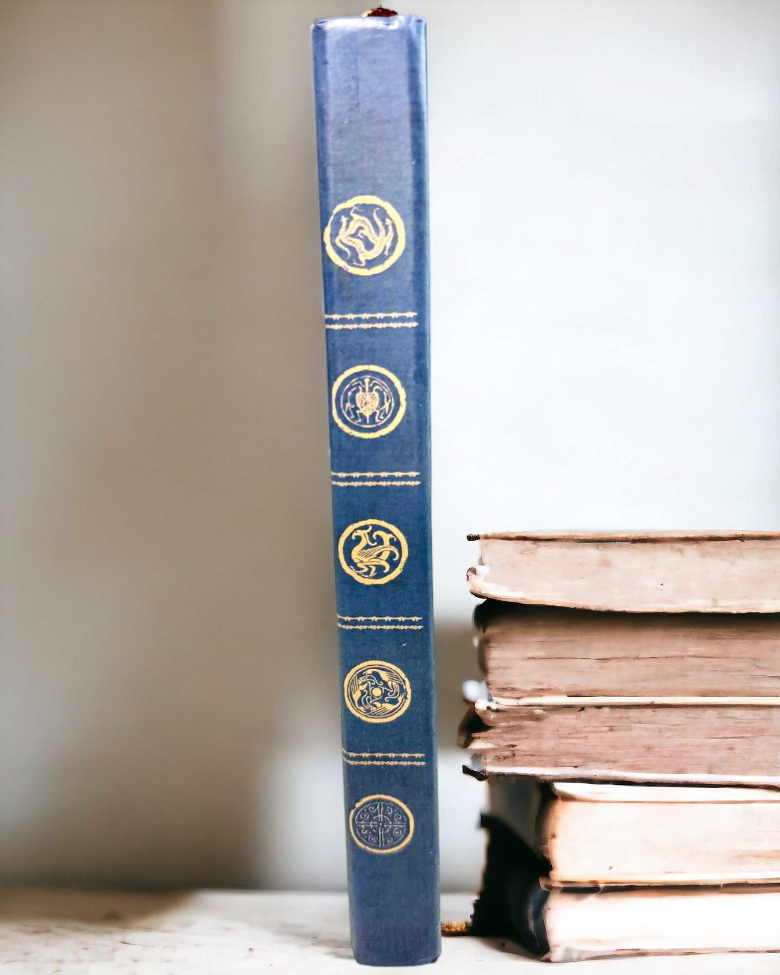 Classic Hardcover Notebook with Knitter Motif - Navy Blue. Engraving available