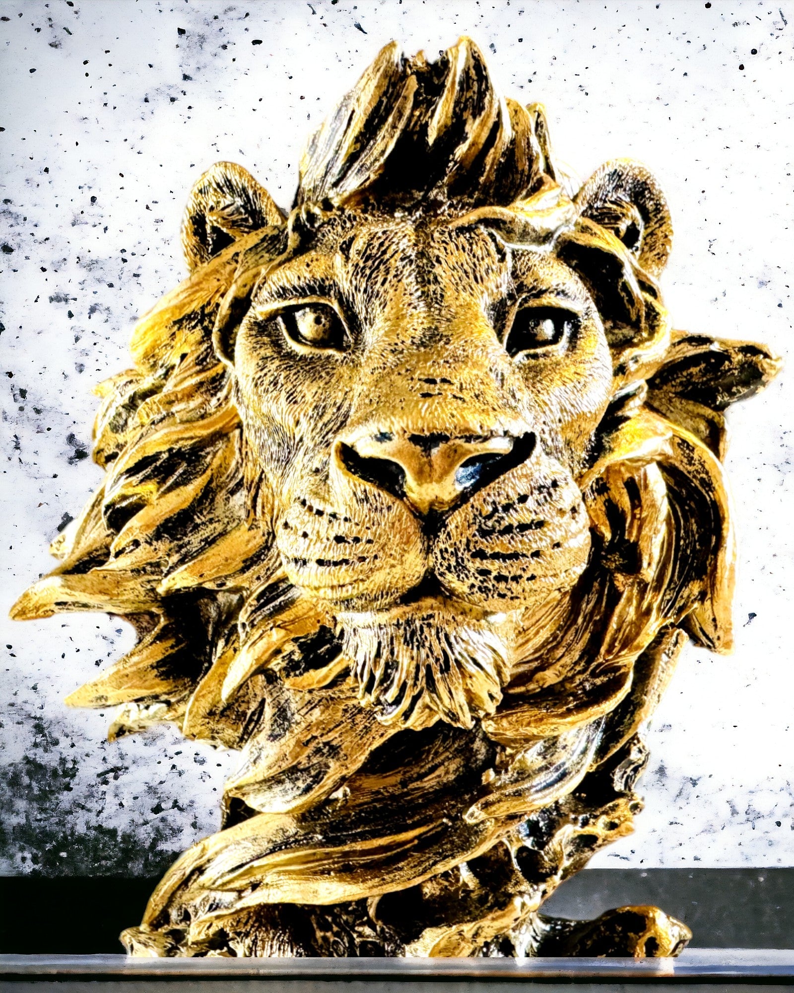 Lion Royal - Figure Décorative Majestueuse avec Possibilité de Gravure, 2 variantes de couleur au choix, pour cadeau