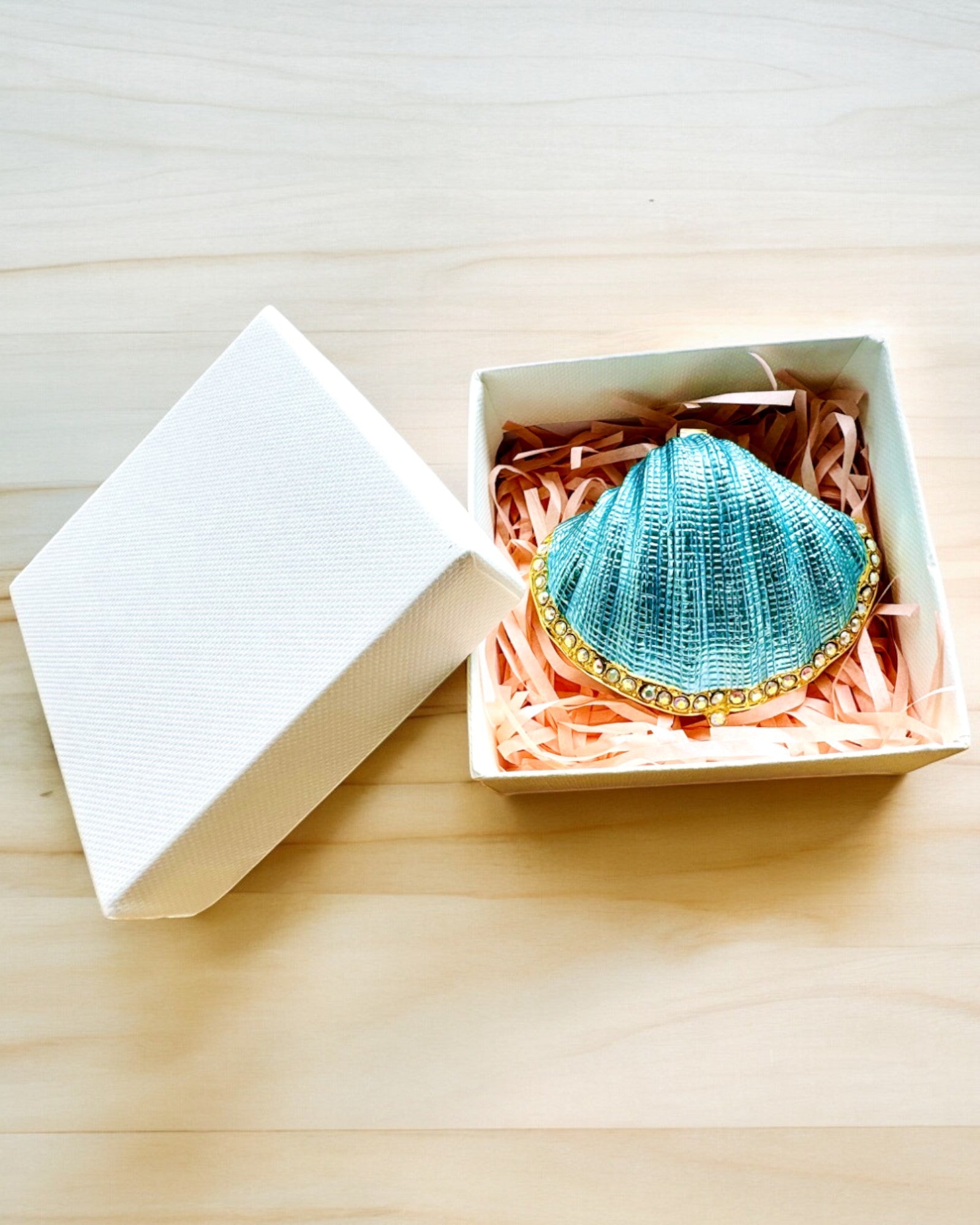 Skarbiec Wspomnień Muszelka - Cassetta per Gioielli con possibilità di personalizzazione con incisione, regalo