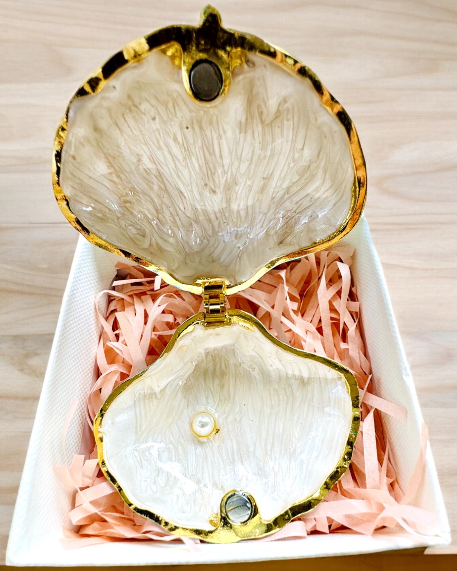 Skarbiec Wspomnień Muszelka - Cassetta per Gioielli con possibilità di personalizzazione con incisione, regalo