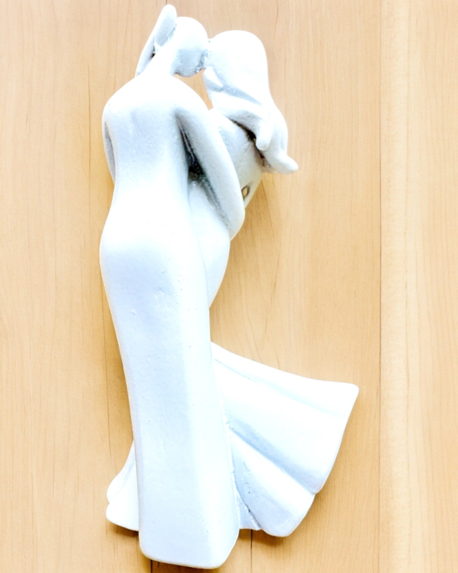 Elegancki Związek - Piccola Statua Decorativa con Opzione di Incisione - colore bianco