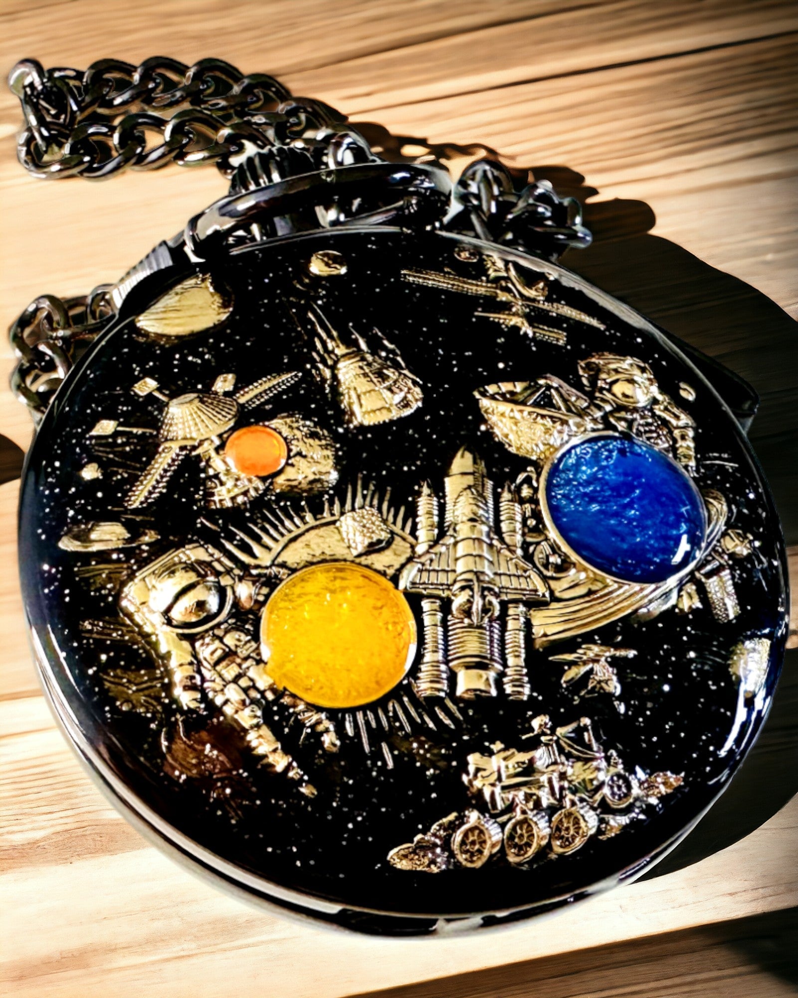 Montre de poche "Astrum Temporis" - Cadre argenté. Possibilité de personnalisation par gravure