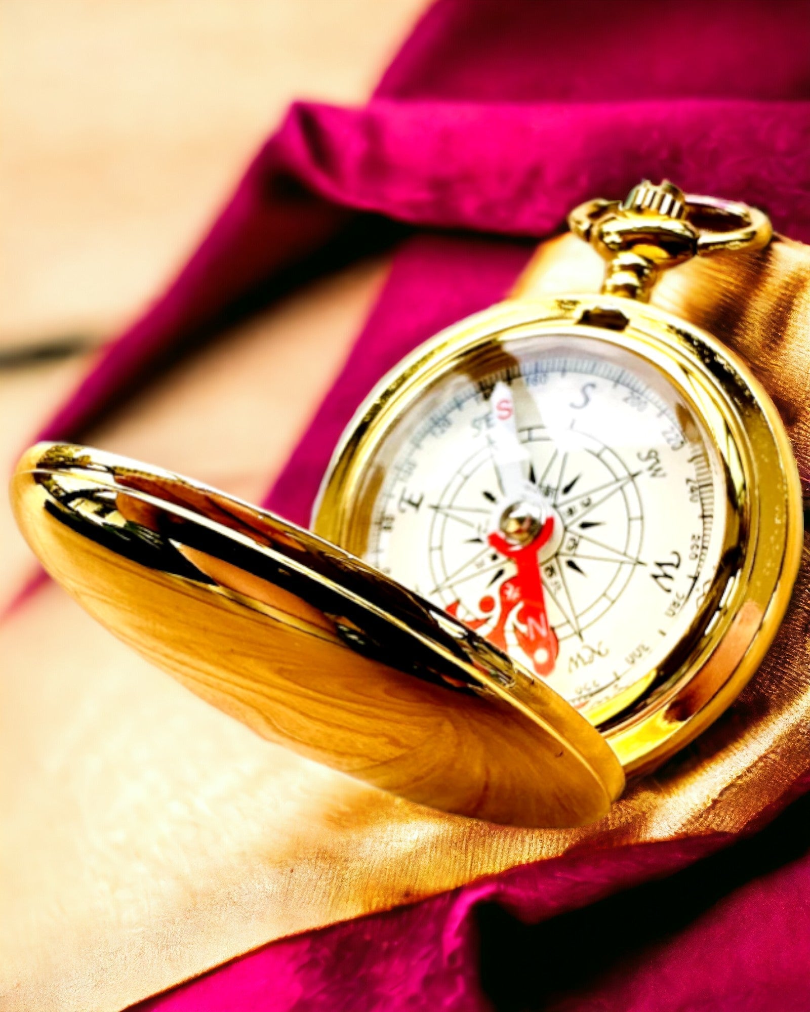 Wanderer Compass with Engraving Option - gold color