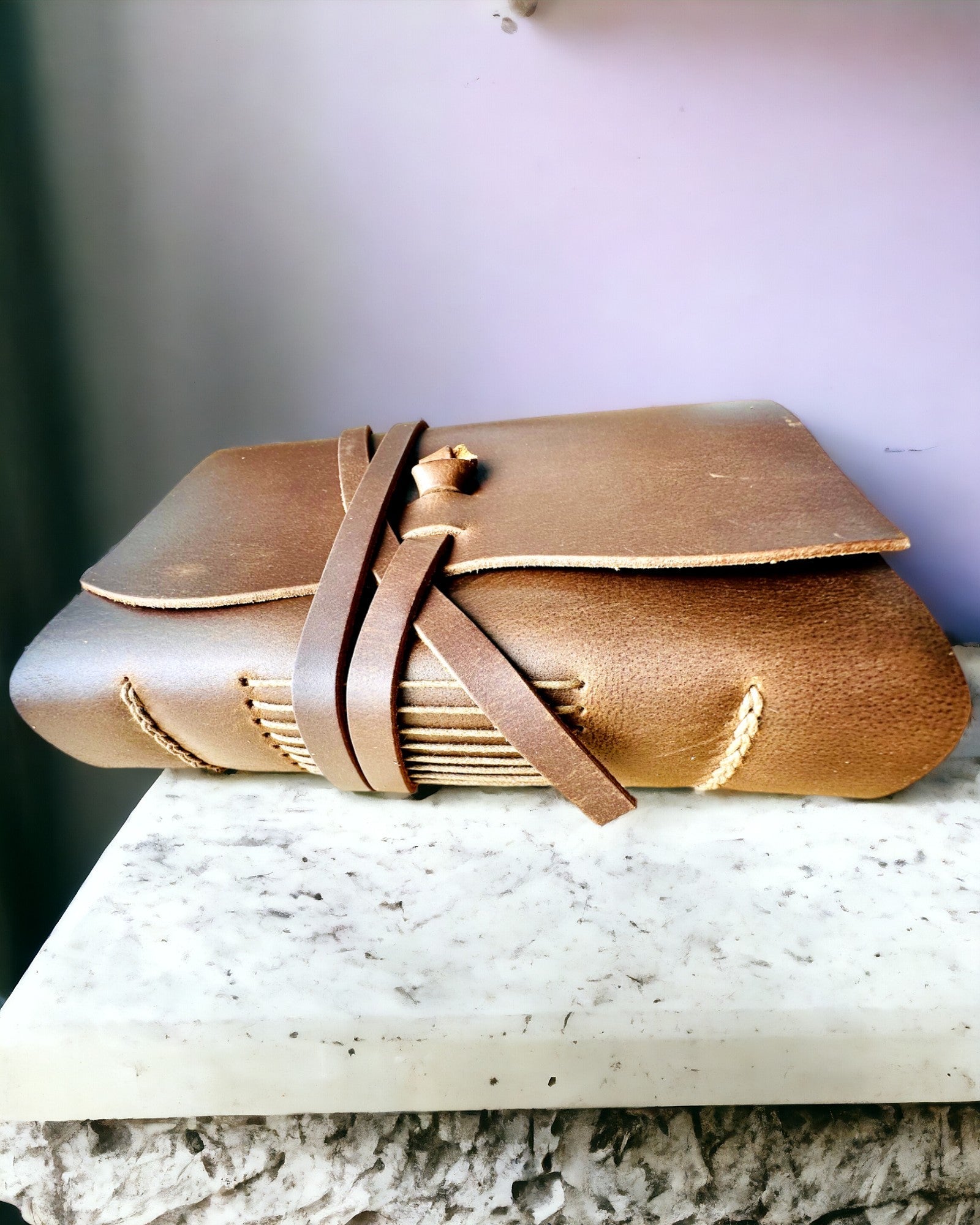 Premium-Notizbuch "RetroNotes" – Elegantes Notizbuch aus echtem Leder - 200 Seiten, 120g, Notizbuch, Skizzenbuch, Farbe Braun, Personalisierung mit Gravur