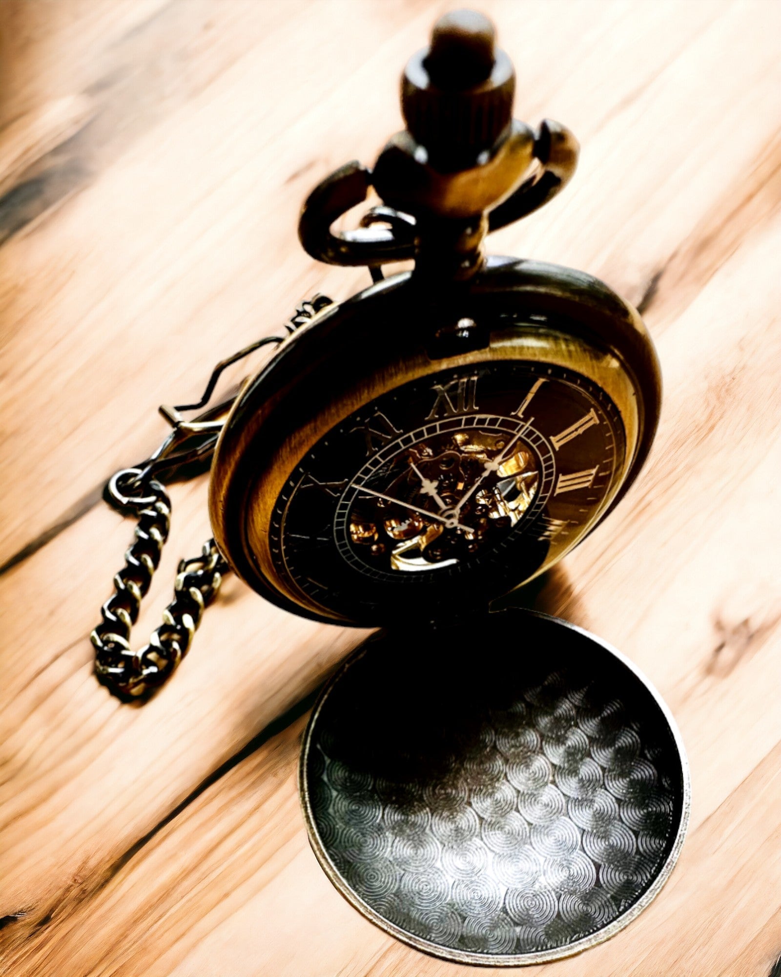 Montre de poche classique "Vintage Elegance", couleur or, possibilité de personnalisation avec gravure