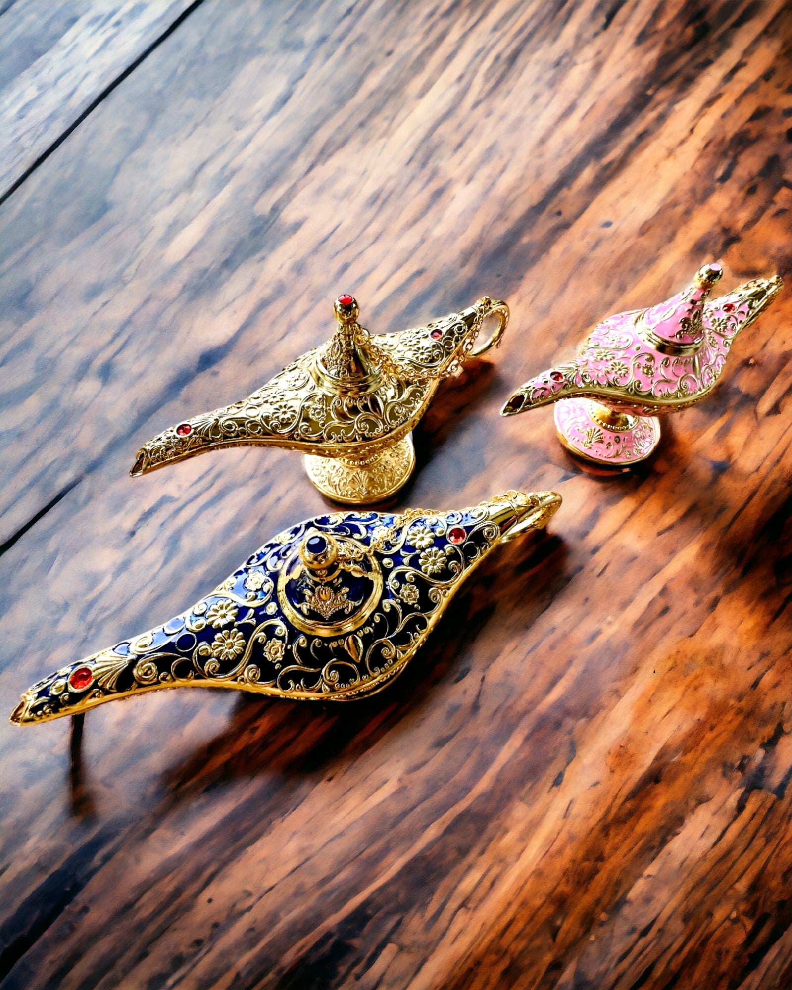 Magische Aladins Lampe mit Gravuroption - Variante Rosa, durchzogen mit Gold