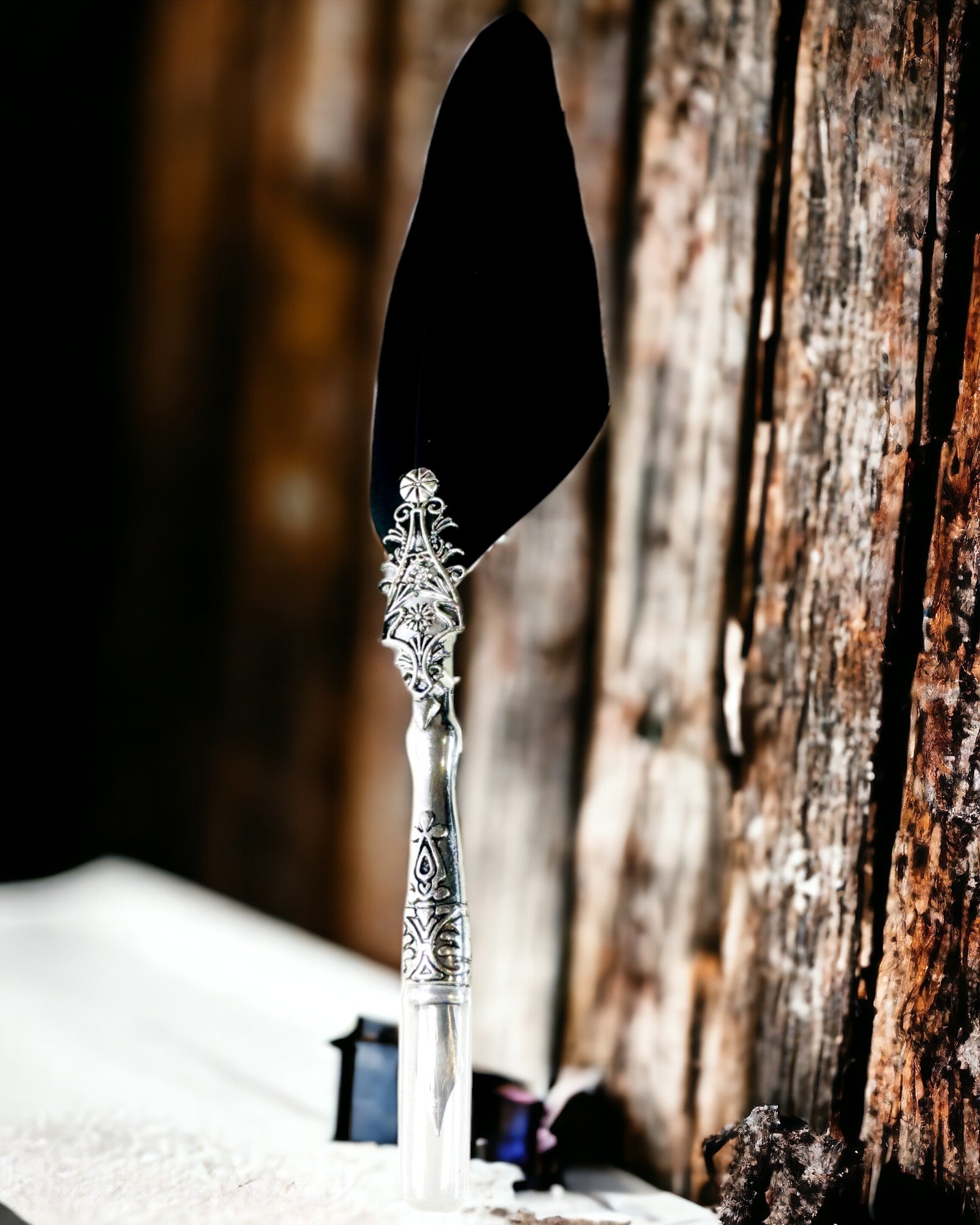 Vintage-Kalligrafiefeder mit natürlicher Gänsefeder – Ideales Geschenk zum Muttertag oder für Lehrer. Gravur