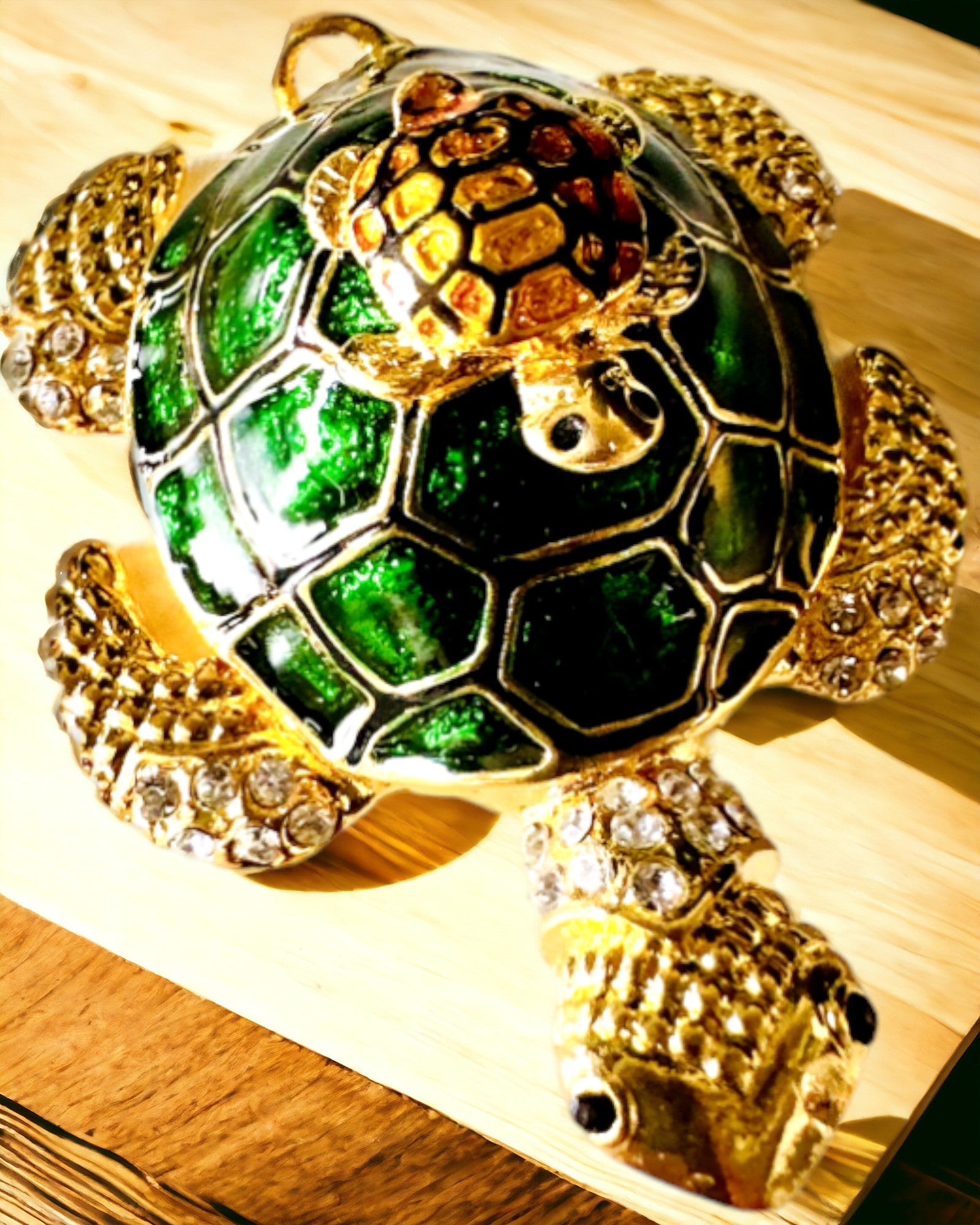 Szkatułka "Żółwiowa Rodzinka" - colore verde, personalizzazione con incisione