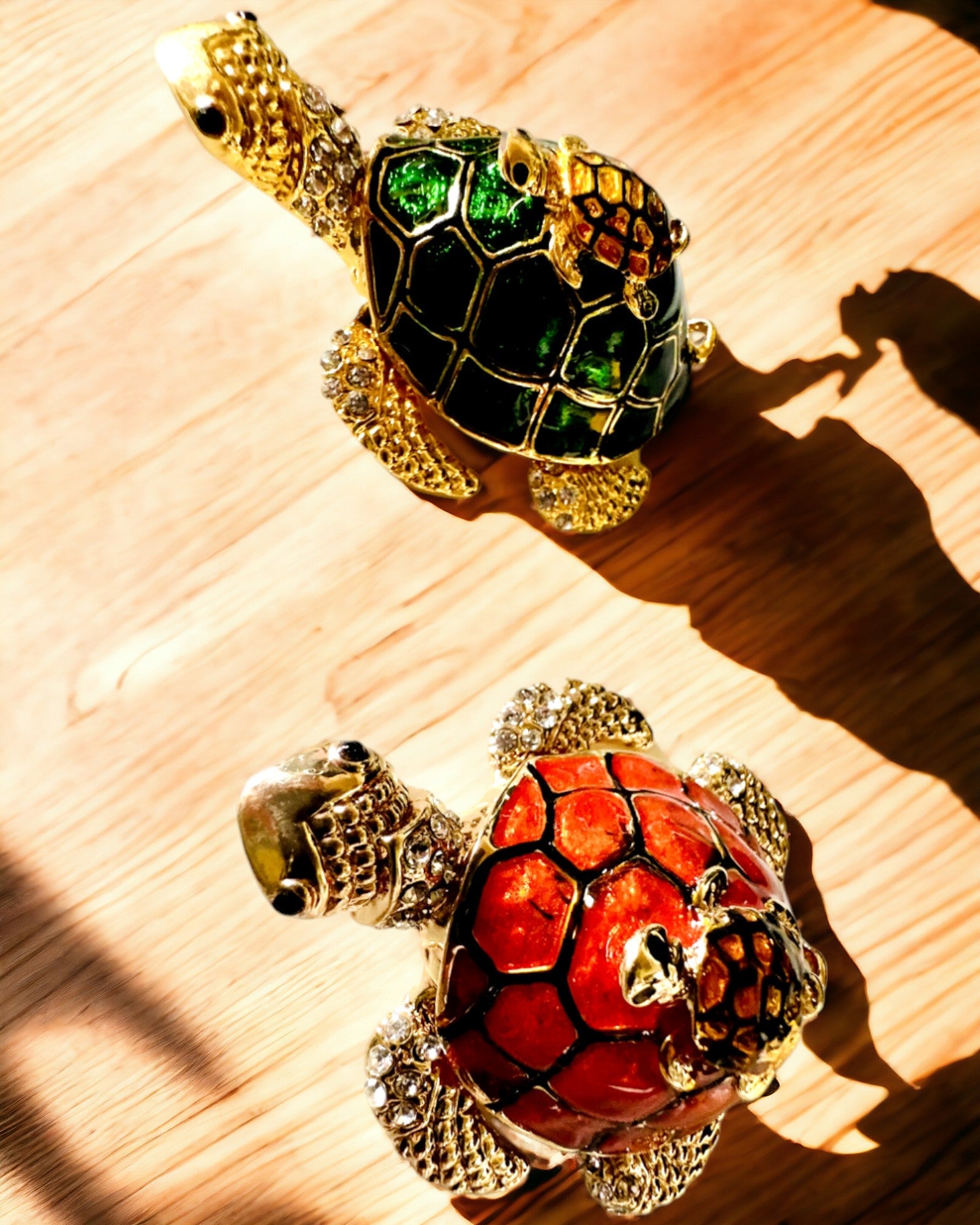 Szkatułka "Żółwiowa Rodzinka" - colore verde, personalizzazione con incisione