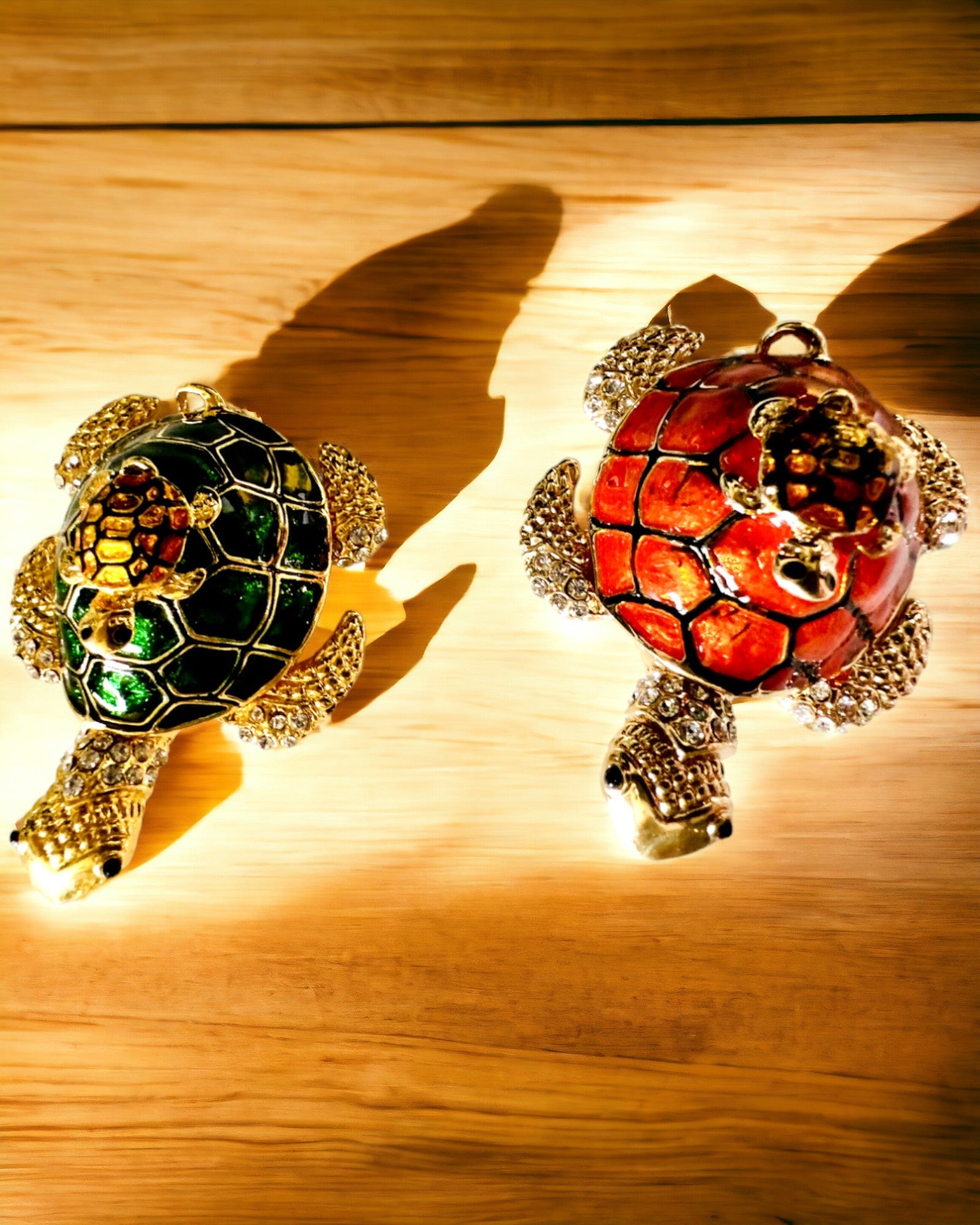 Szkatułka "Żółwiowa Rodzinka" - colore verde, personalizzazione con incisione