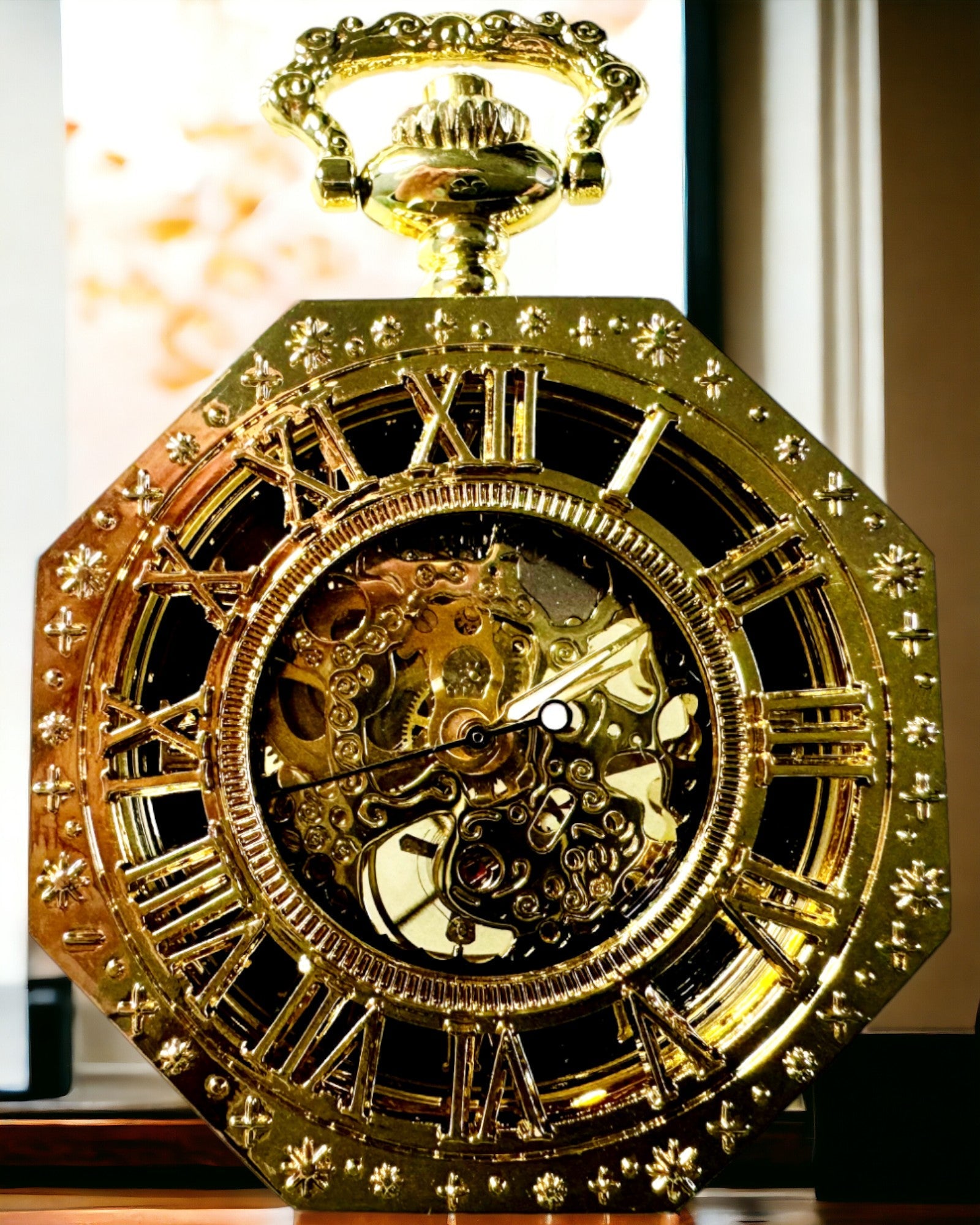 Montre de Poche Exclusive de Style Steampunk avec Mécanisme Visible sur le Cadran - Élégance Classique