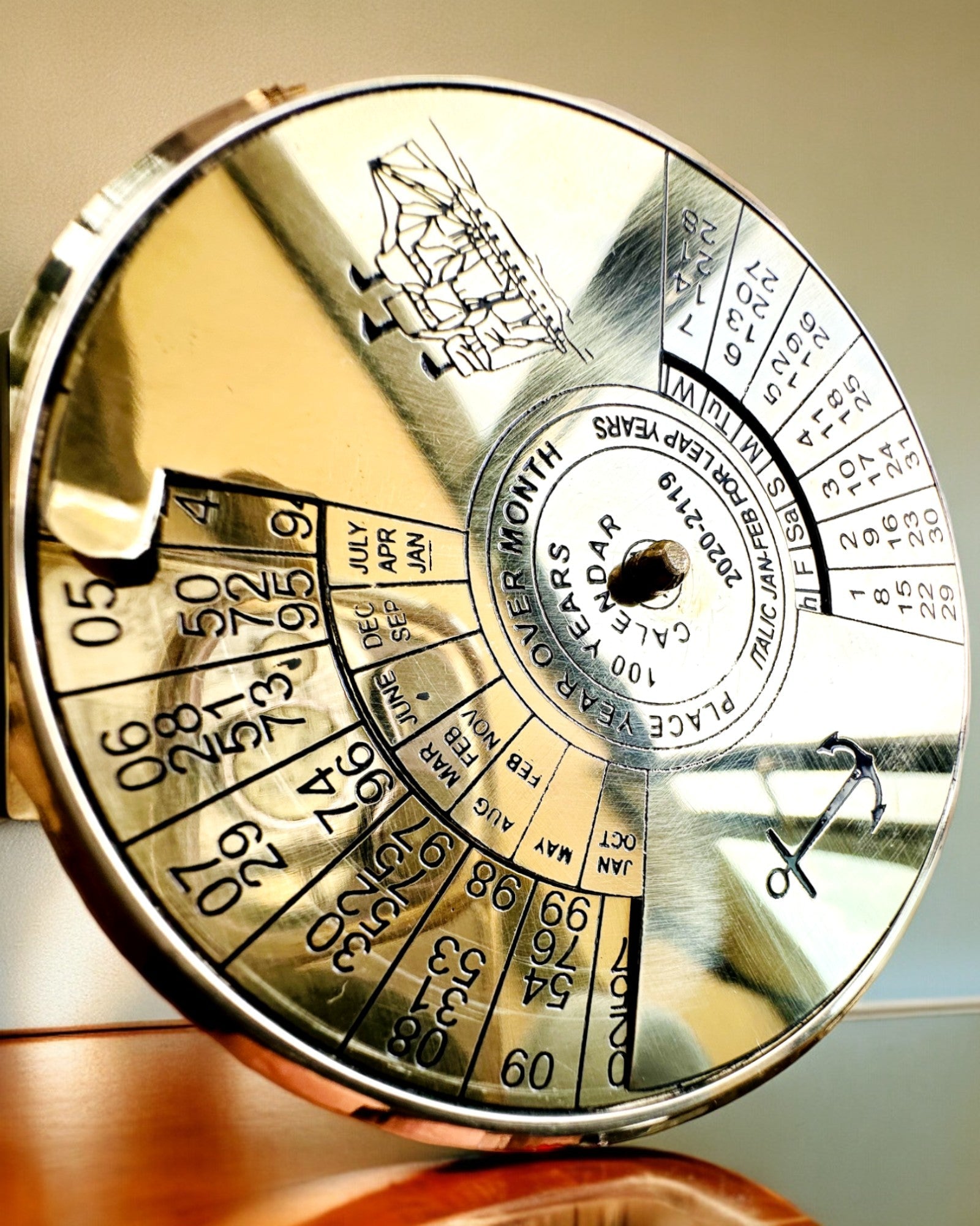 Calendar of Eternity Sea Sail – Brass 100-Year Calendar - possible engraving for a gift