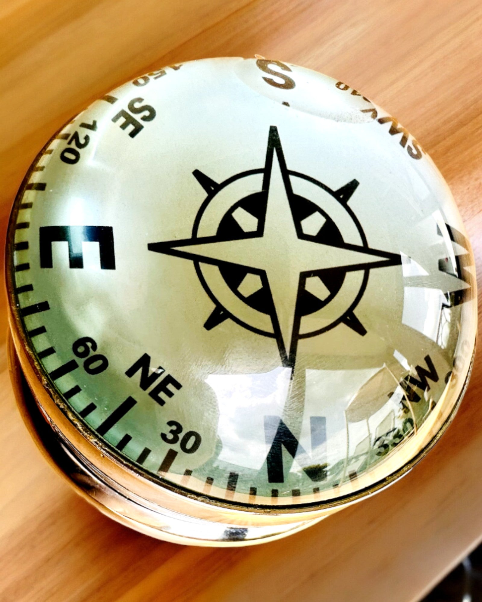 Bailey Compass Clock - Elegant Clock with Compass Motif with Engraving Option