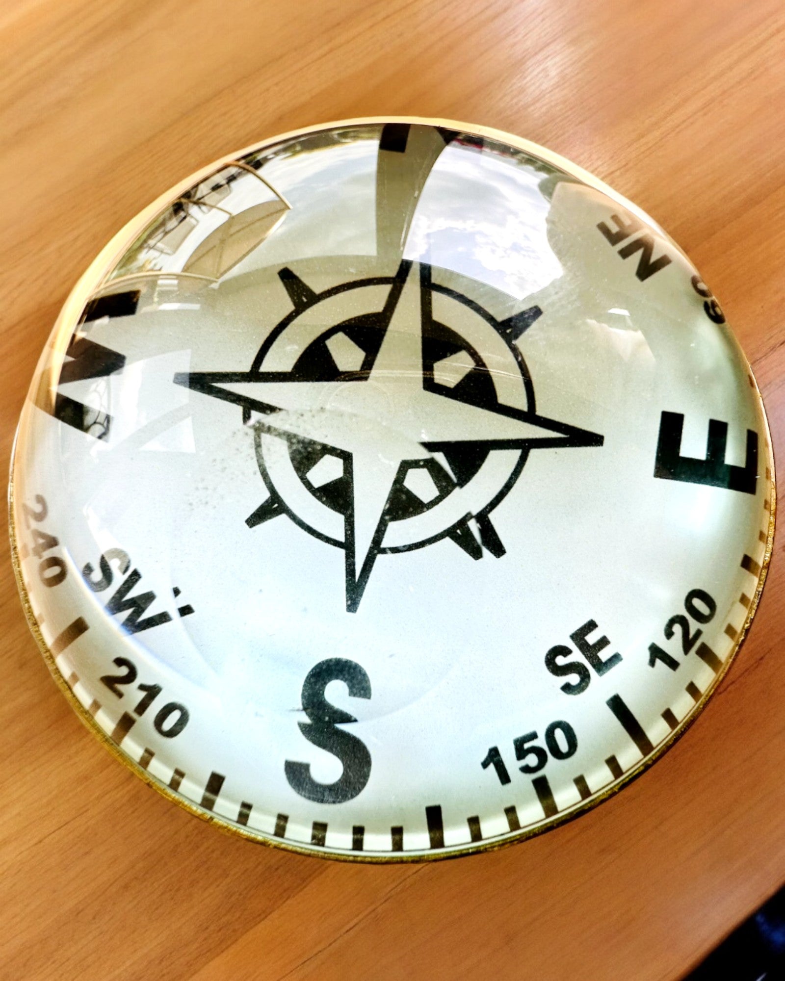 Bailey Compass Clock - Elegant Clock with Compass Motif with Engraving Option