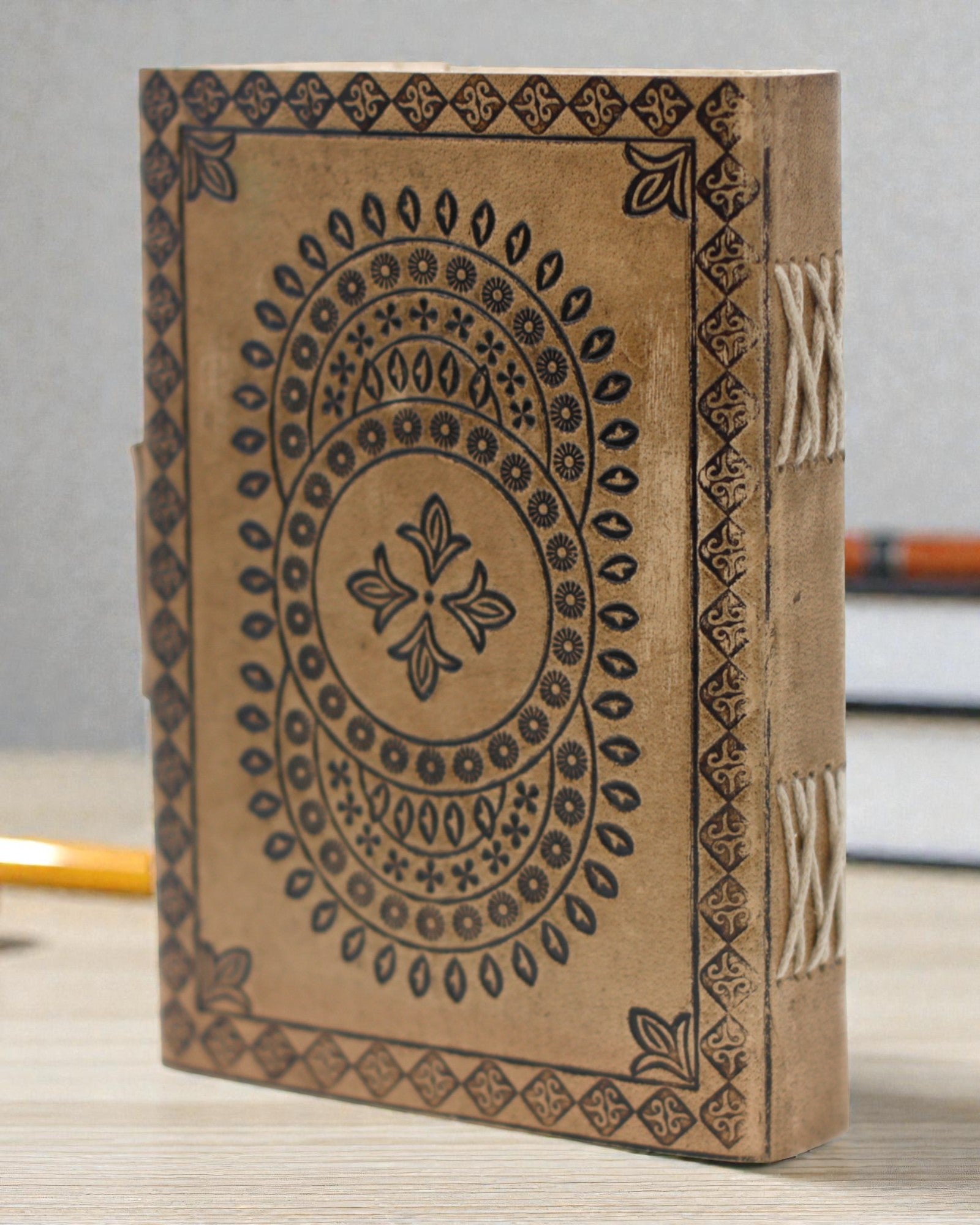 Taccuino in pelle Mandala blu (18x13 cm)