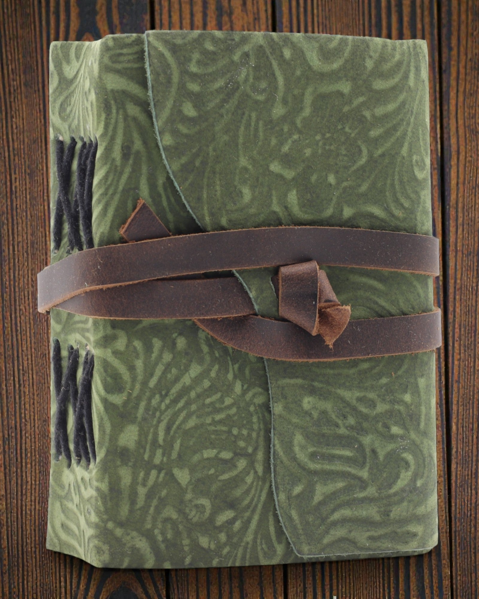 Green Maze Vintage – taccuino in pelle con pagine anticate 12,7 × 8,9 cm