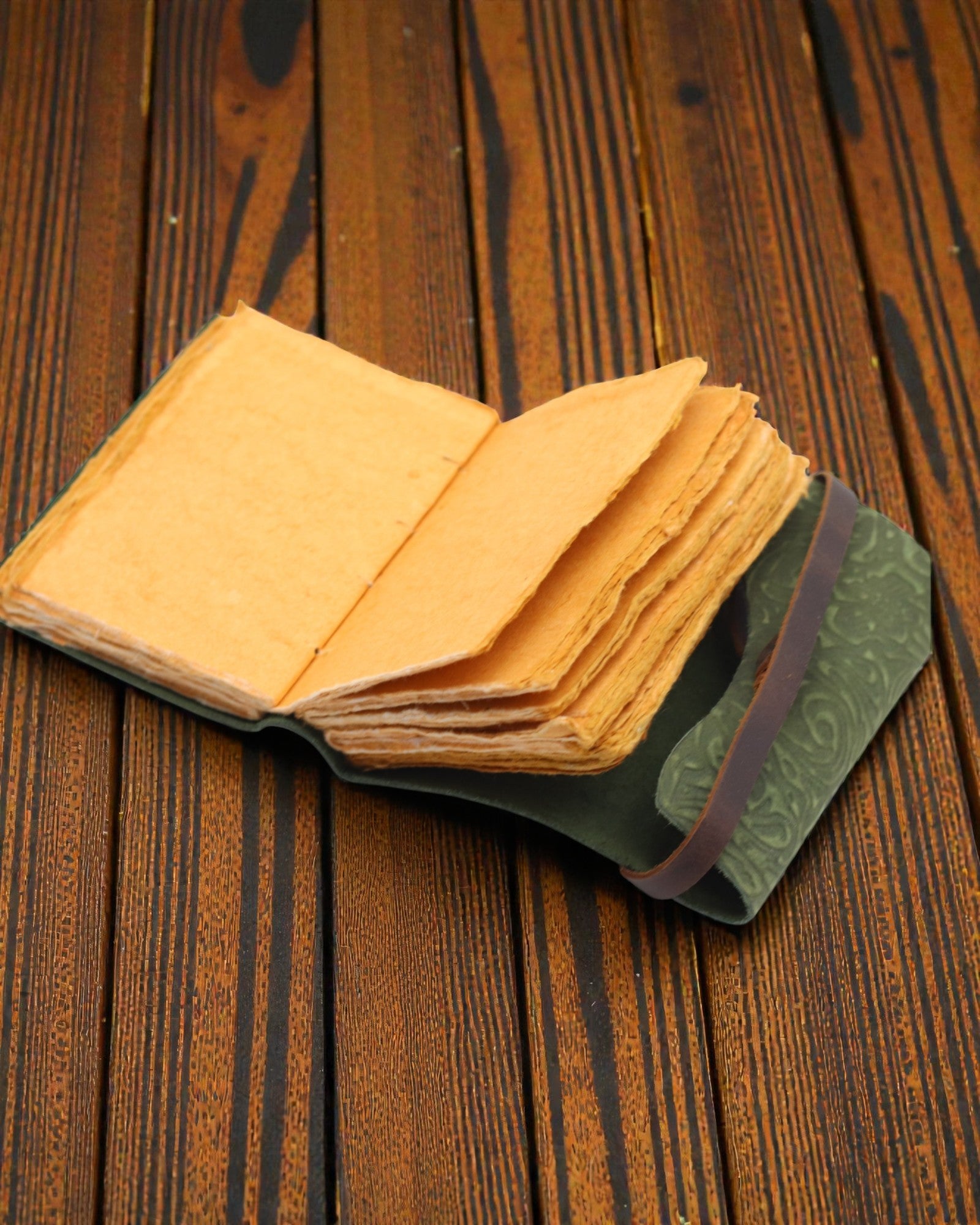 Green Maze Vintage – taccuino in pelle con pagine anticate 12,7 × 8,9 cm