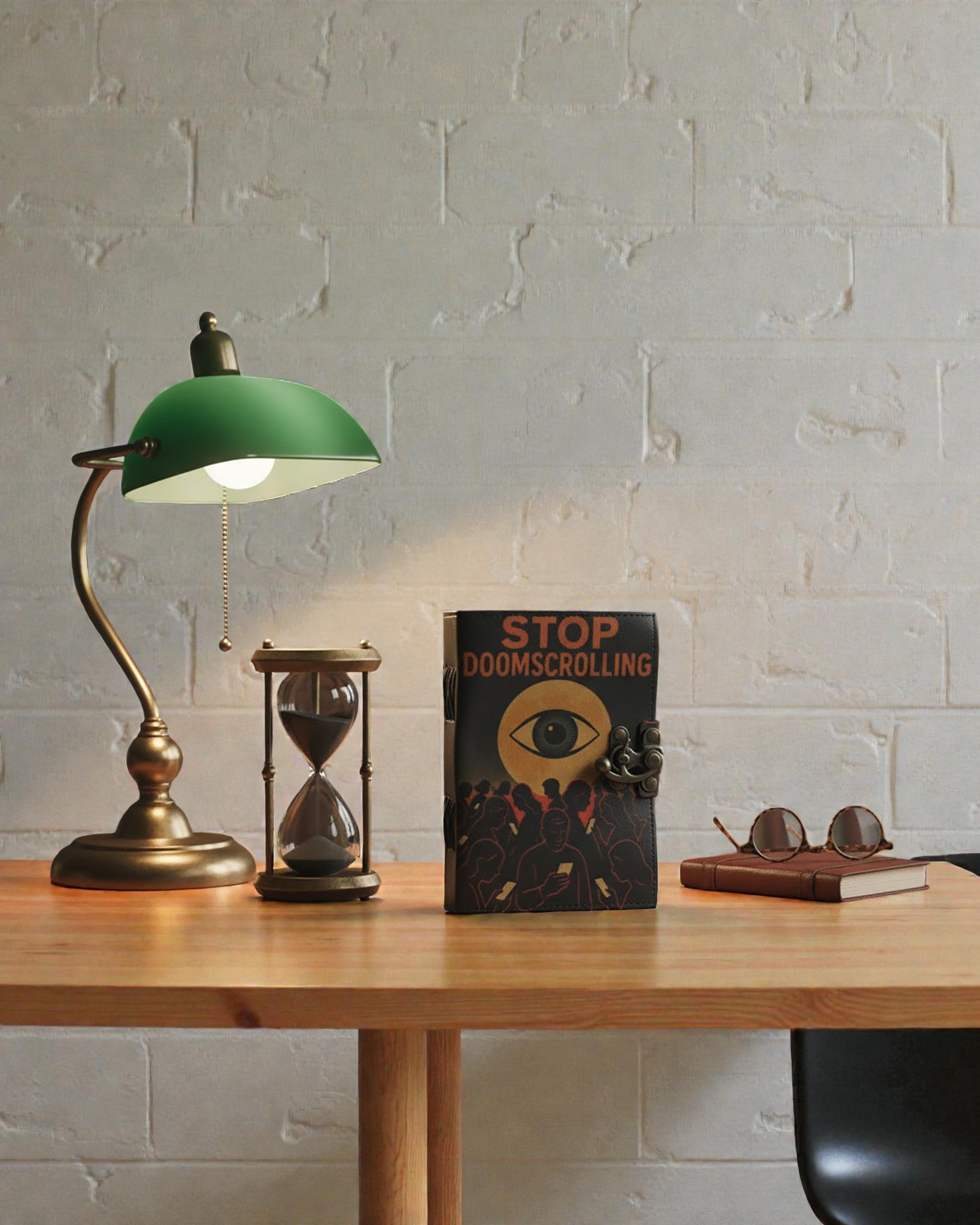 Taccuino stampato in pelle – Smetti di scorrere compulsivamente - 17.8x12.7 cm