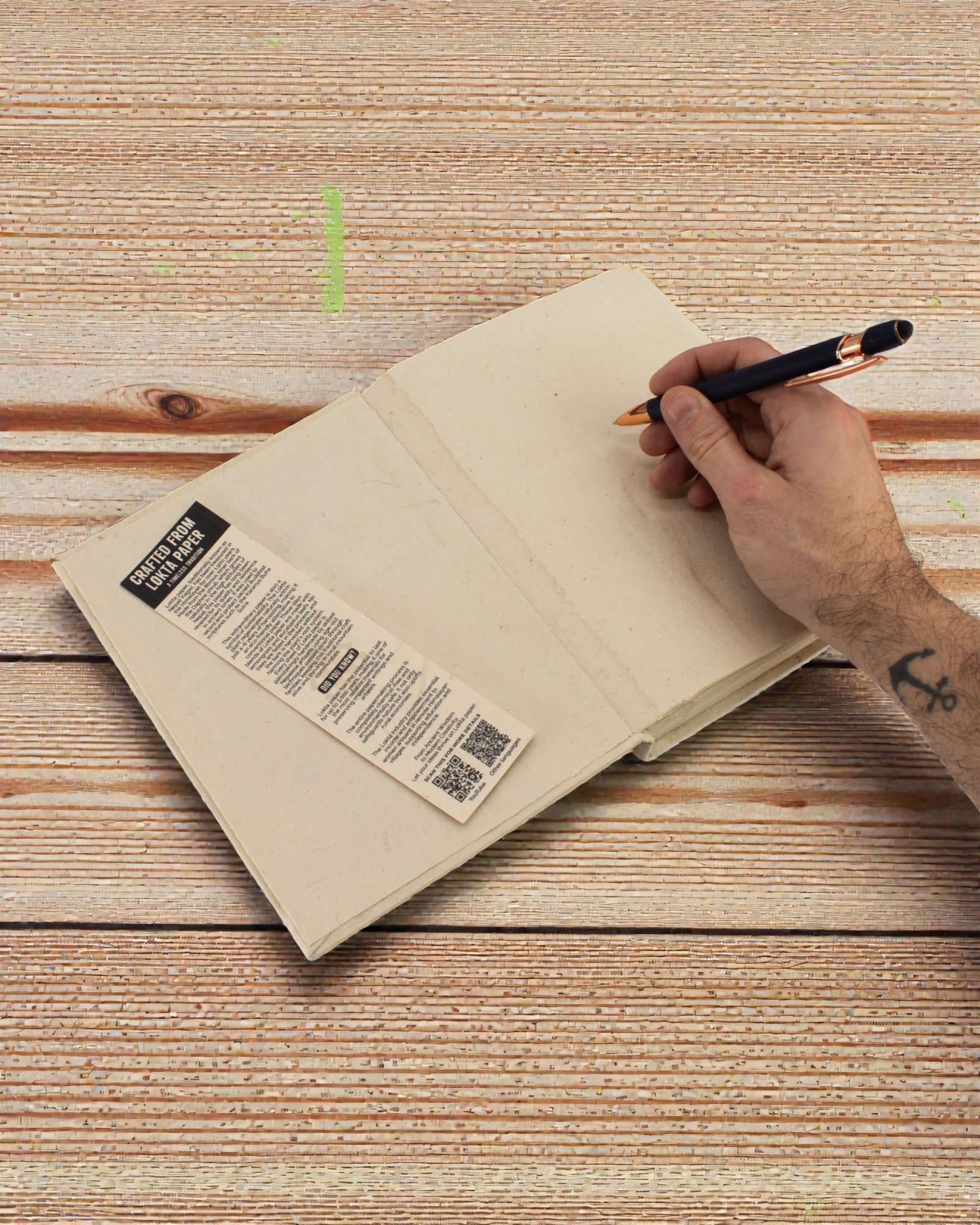 Écriture du patrimoine Lokta – grand carnet 21 × 15 cm, 45 feuilles, Vos mots enracinés dans la tradition