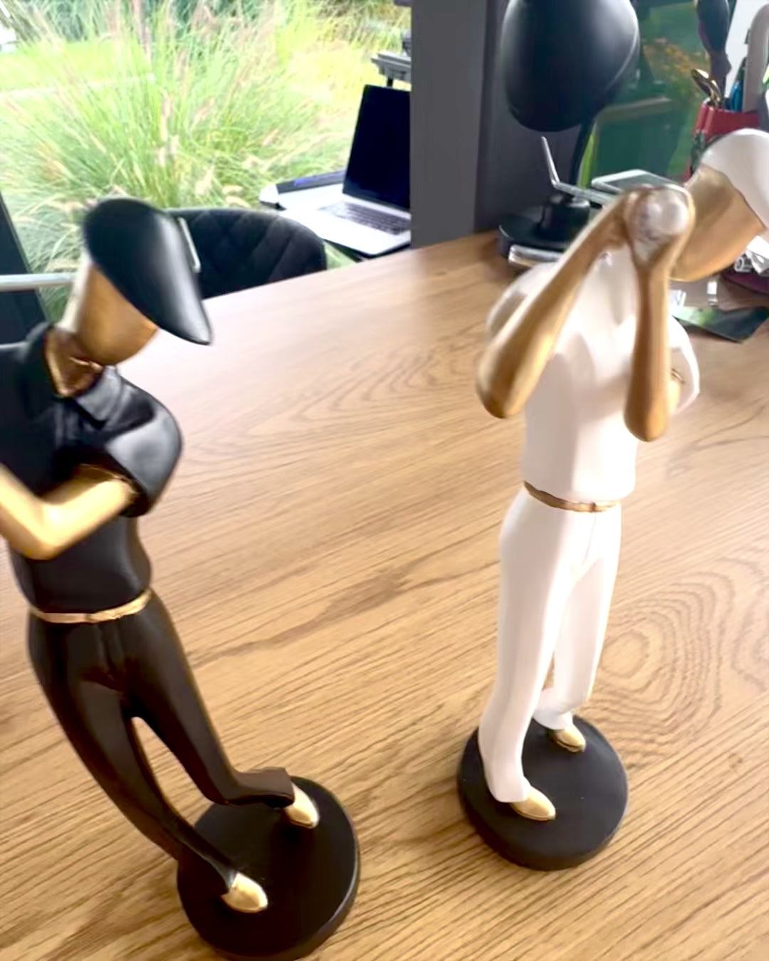 Figurine de golfeur « Swing Élégance », 24 cm de hauteur, décorative avec possibilité de gravure pour cadeau
