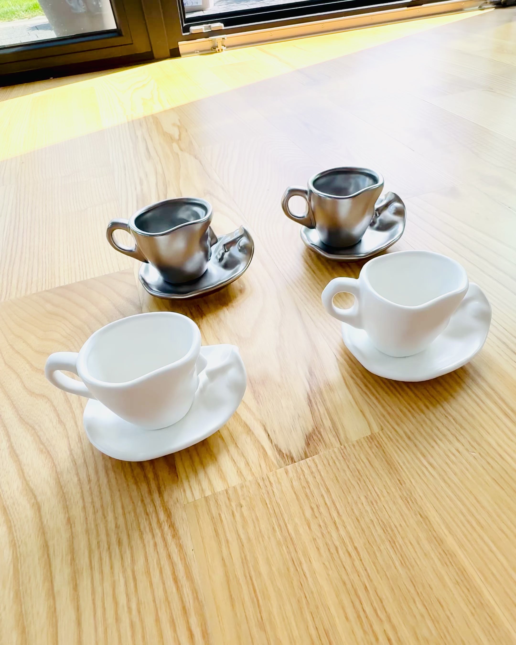 Eleganti Tazze in Ceramica "Maska" – Set di 2 pezzi - possibilità di personalizzazione con incisione per regalo