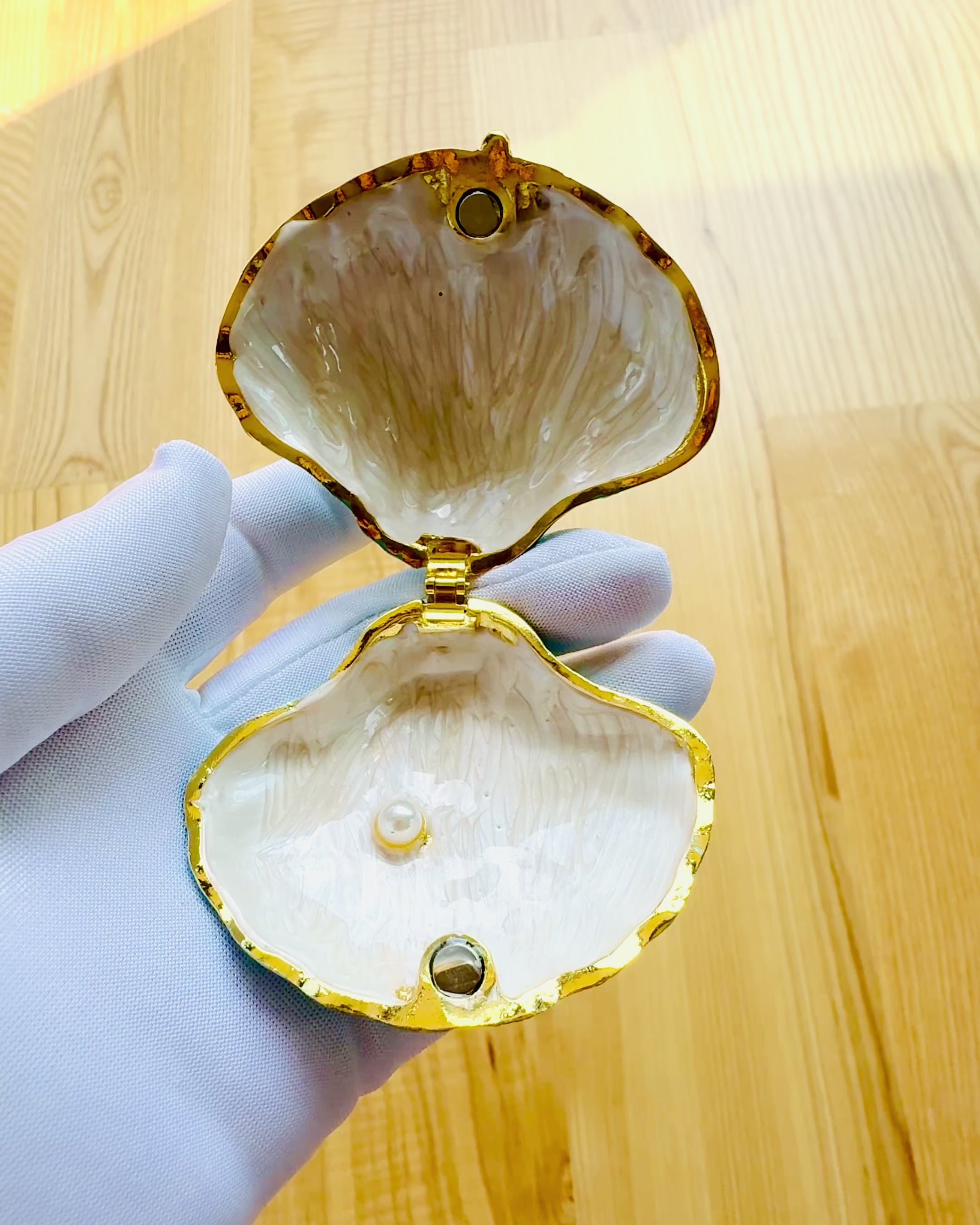 Skarbiec Wspomnień Muszelka - Cassetta per Gioielli con possibilità di personalizzazione con incisione, regalo