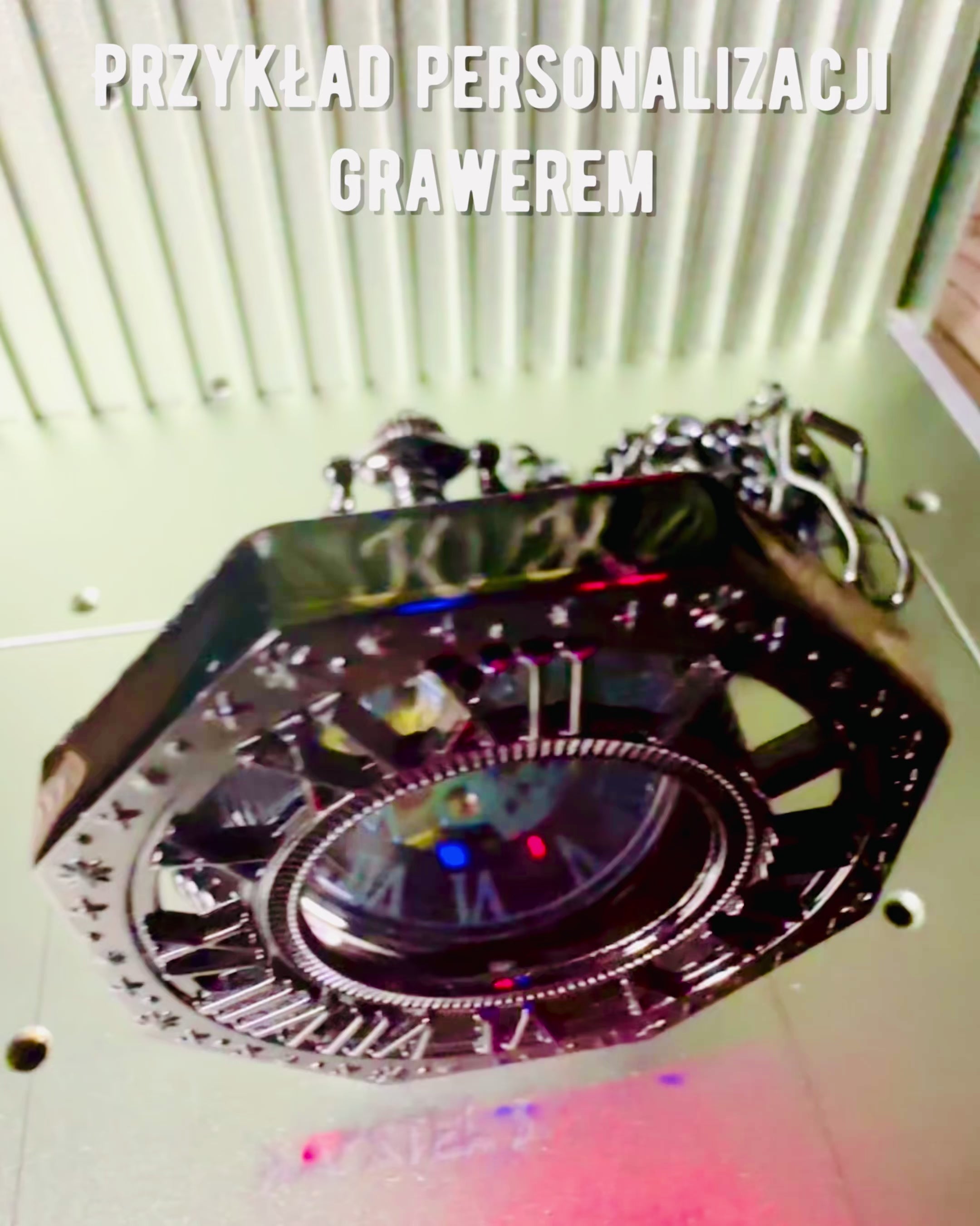 Montre de Poche Mécanique Octogonale Classique Steampunk en Noir, Gravure