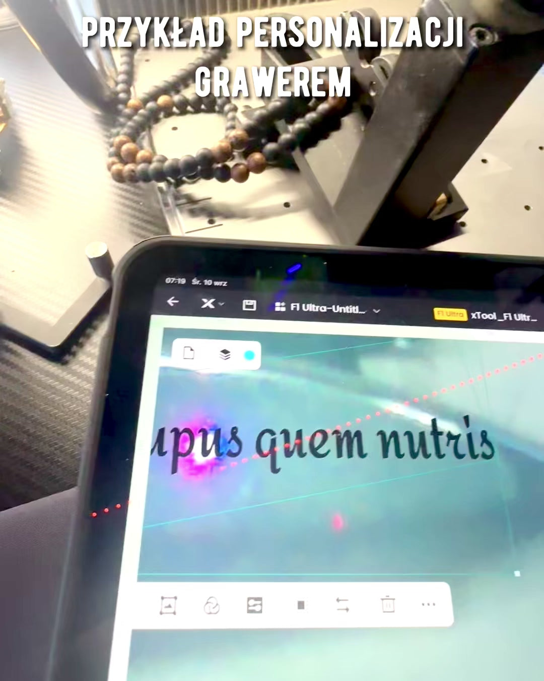 Strzała Mocy, Collier avec Obsidienne Noire et Perles en Bois, personnalisation avec gravure pour cadeau