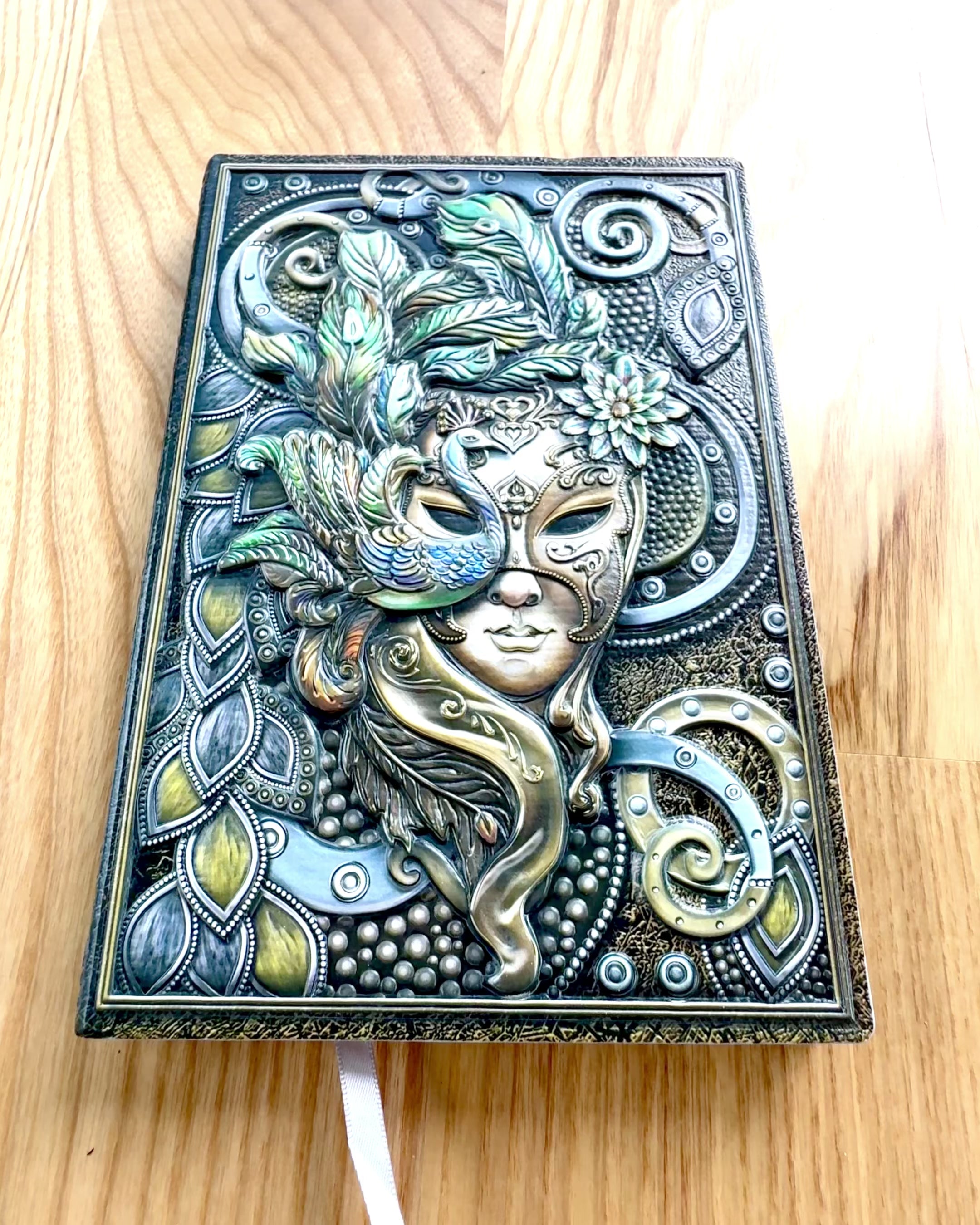 Artistic Notebook, masquerade notebook - A5, personalization with engraving for a gift