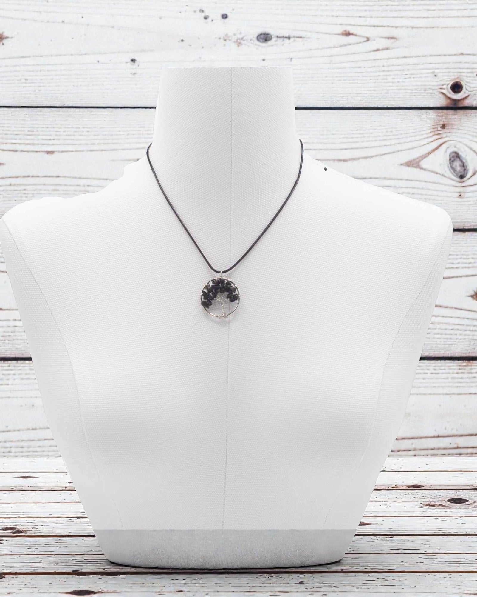 Collier Arbre de Vie Puissance et Protection – Agate Noire