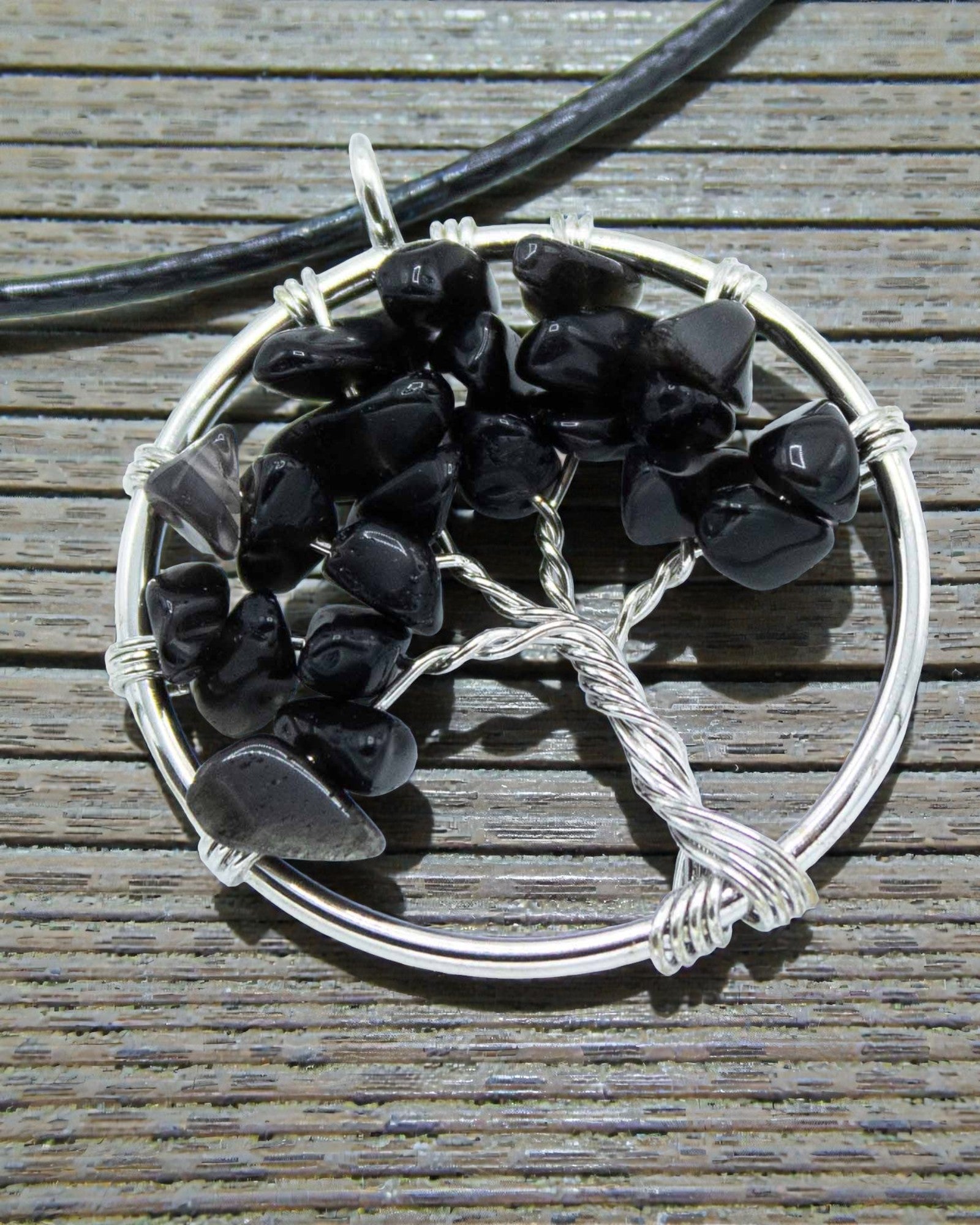 Collier Arbre de Vie Puissance et Protection – Agate Noire